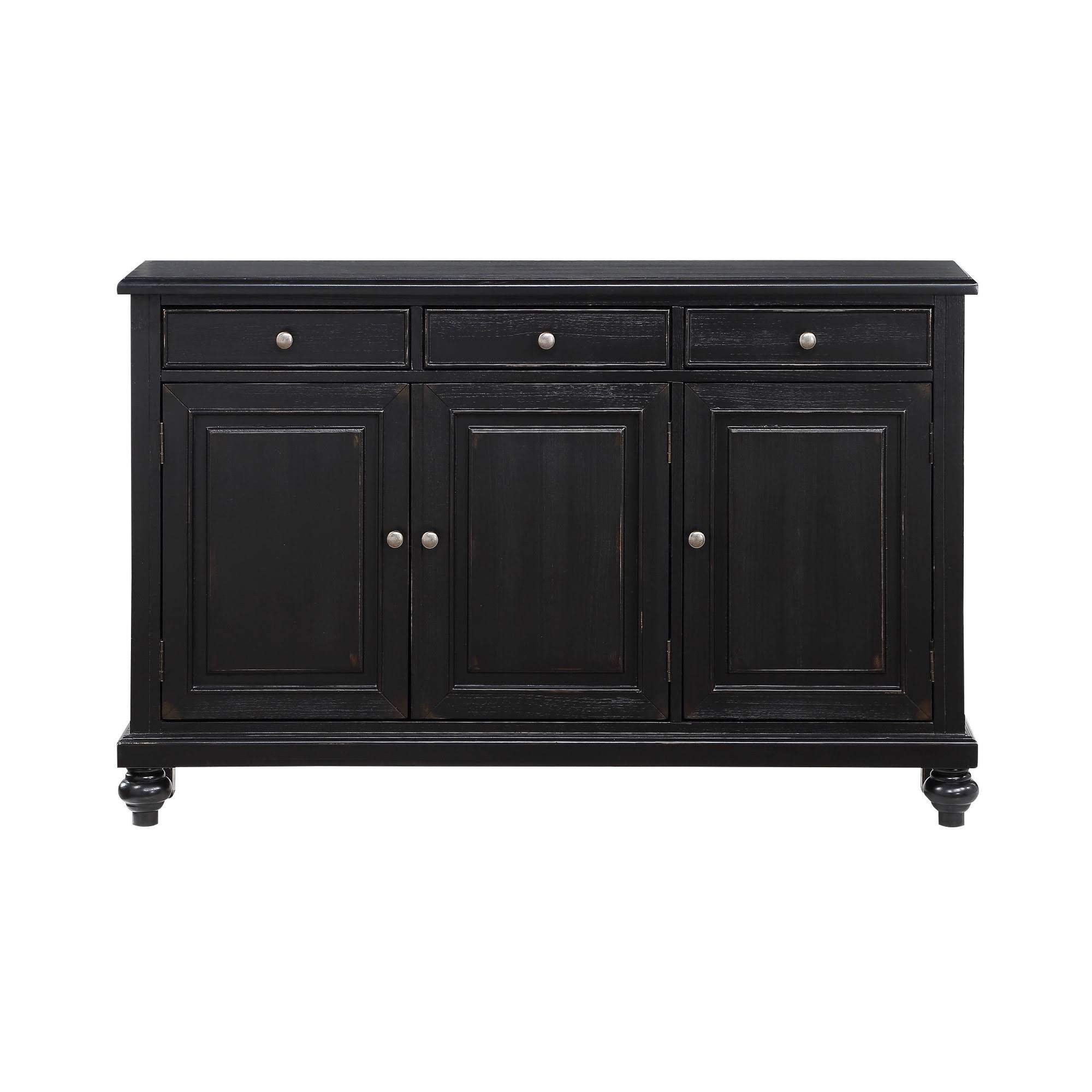 Coast to Coast Black Three Door Three Drawer Credenza