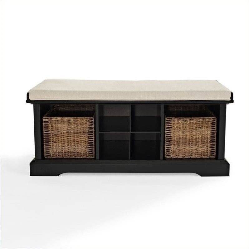 Pemberly Row Entryway Storage Bench in Black