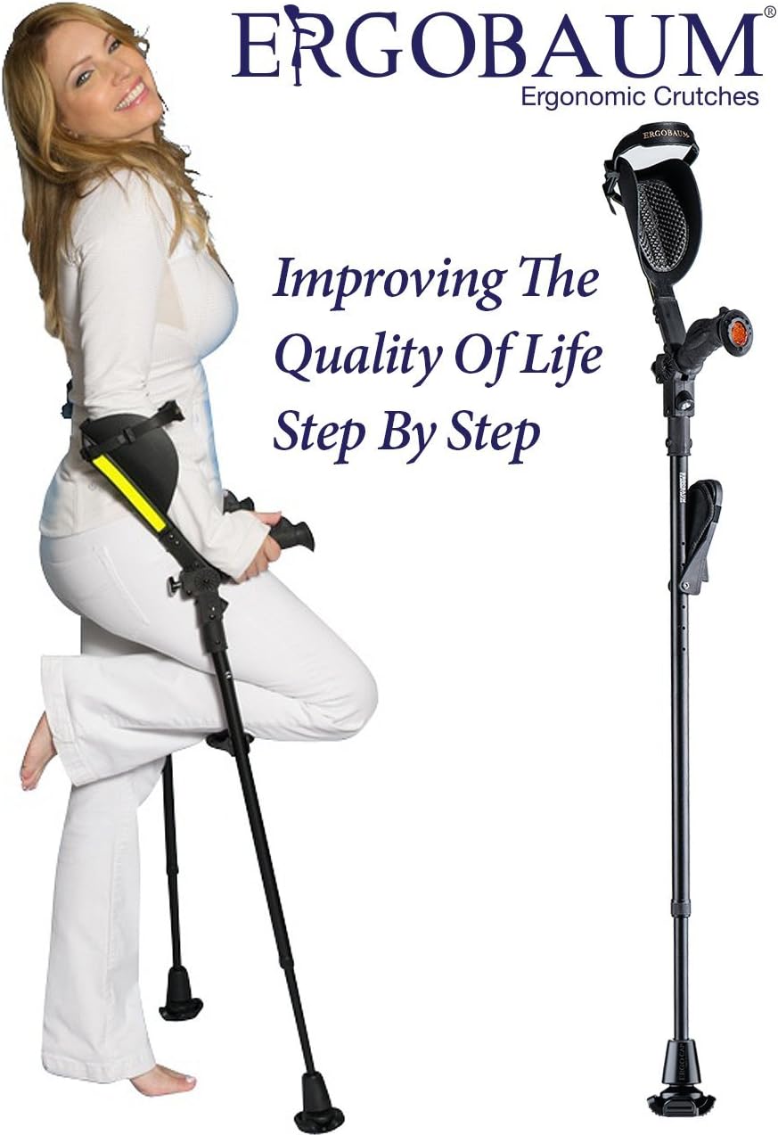 Crutches- Latest Generation Ergobaum by Ergoactives. 1 Pair of The