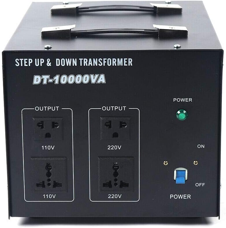 10000W Voltage Transformer Step Up Step Down Electric Power Voltage Converter Transformer Heavy Duty 110V ⇋220V Stable Voltage Converter Transformer Machine Black