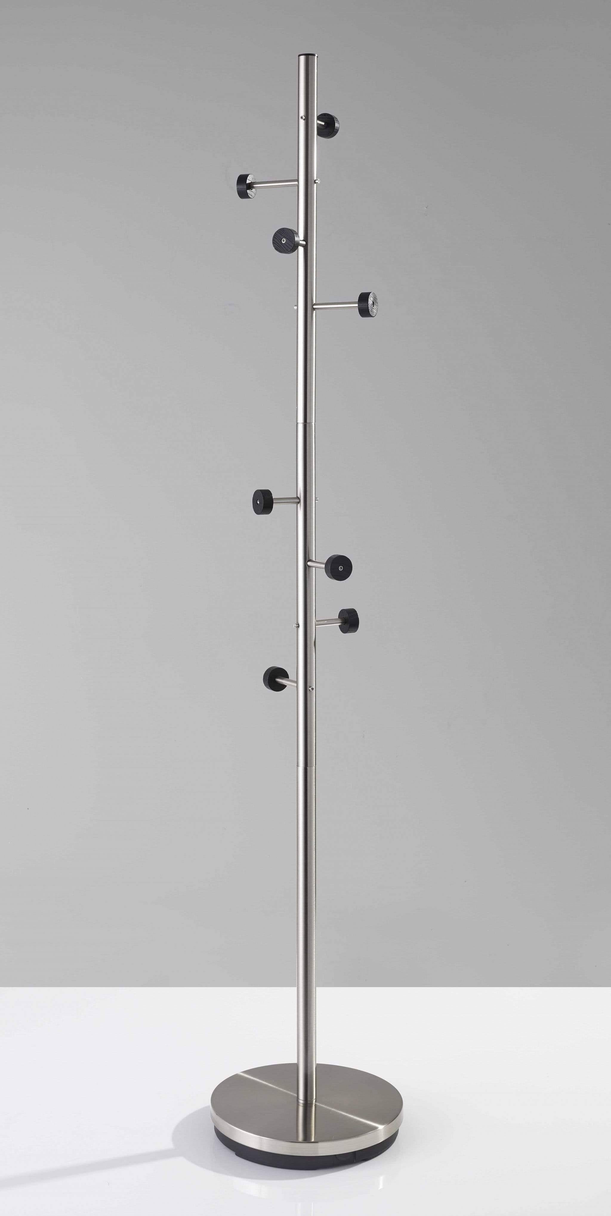 12x22 x 67.5x22 Brushed Steel Brushed Steel Coat Rack