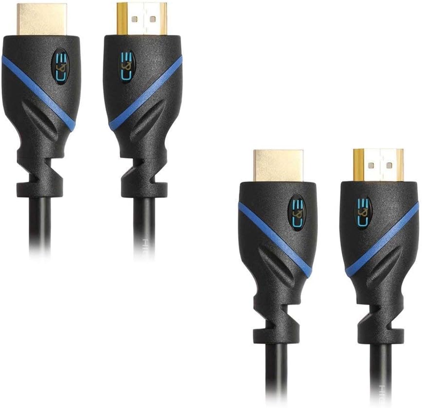100 FT (30.4 M) High Speed HDMI Cable Male to Male with Ethernet Black (100 Feet/30.4 Meters) Built-in Signal Booster, Supports 4K 30Hz, 3D, 1080p and Audio Return CNE453182 Pack of 2