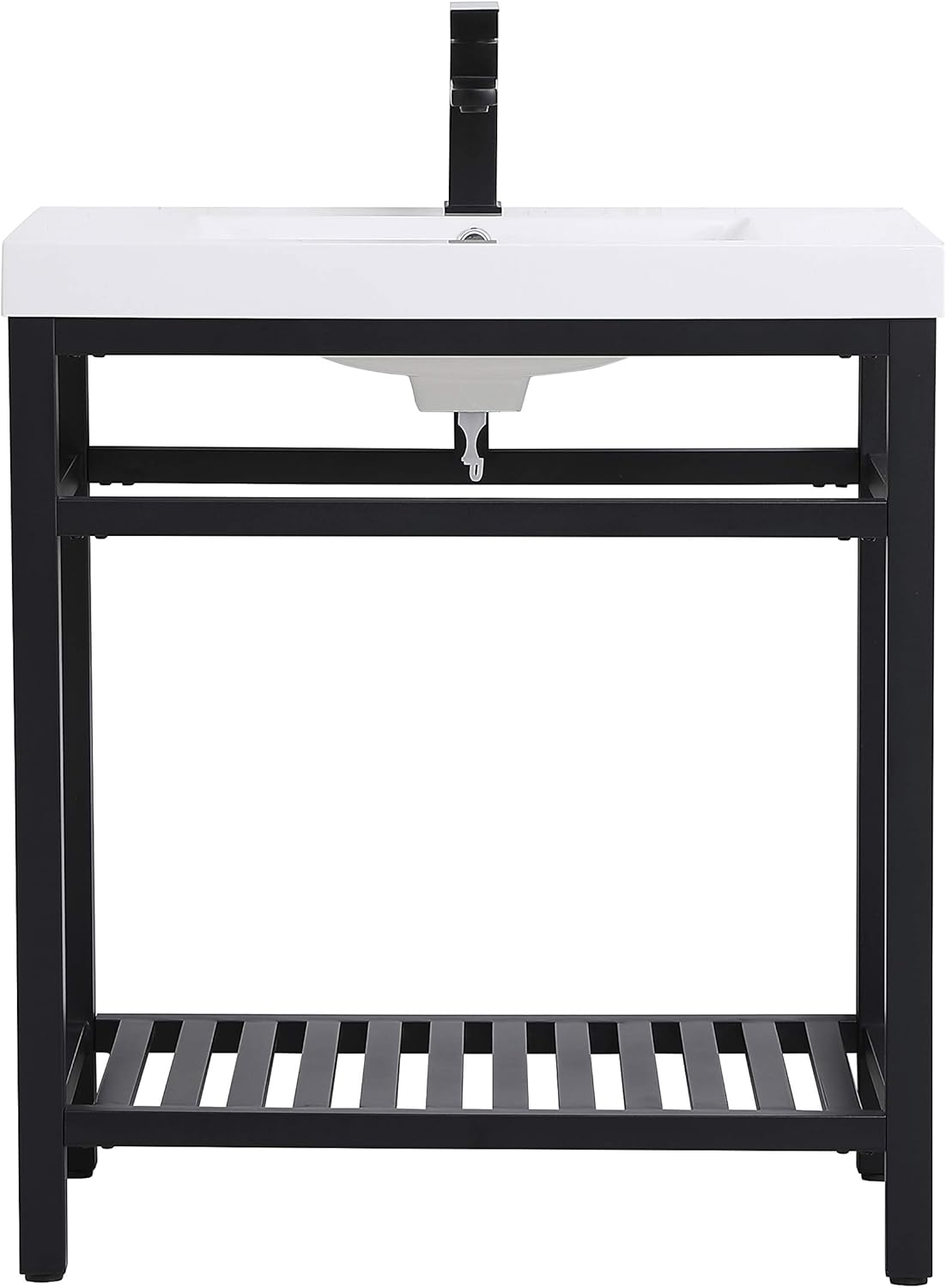 Elegant Decor 30 inch Single Bathroom Metal Vanity in Black