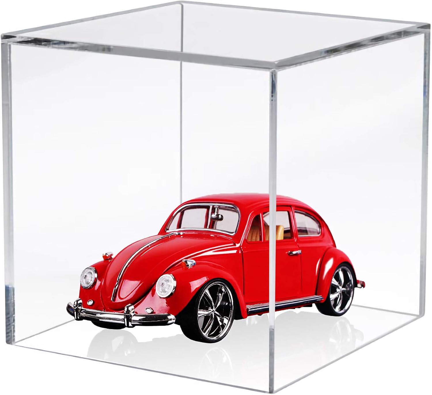 HomeDecoGoods Clear Acrylic Display Cube – Easy Assemble Box Cube Display Dustproof Protection Case for Collectibles, Figure and Items (8 Inches) Pack of 2