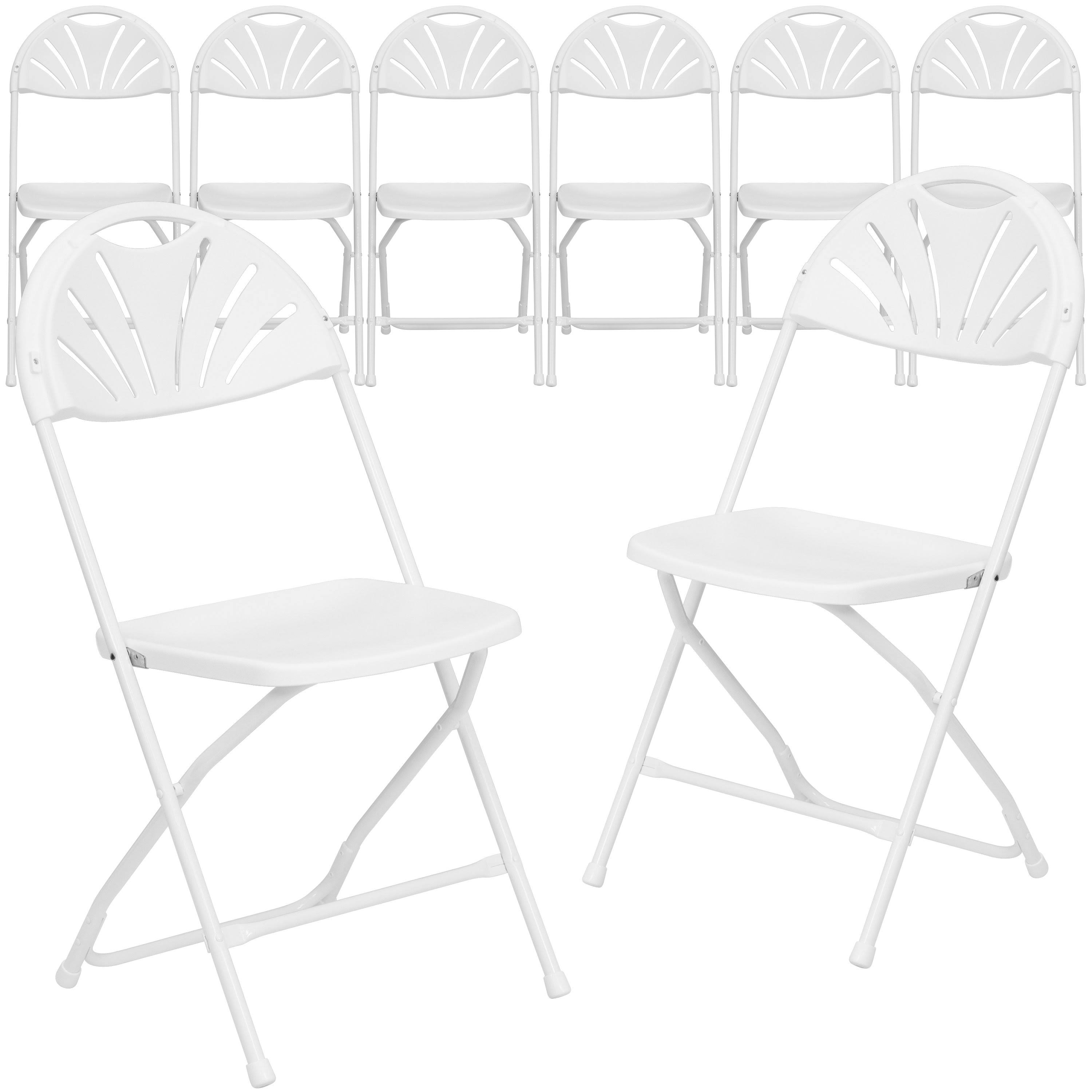 Flash Furniture 8 Pk. Hercules Series 800 lb. Capacity Plastic Fan Back Folding Chair