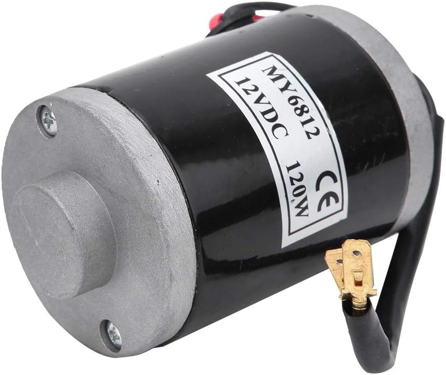 Brushed Motor, MY6812 12V 120W High Speed Small Brush Motor with Belt Pulley Electric Scooter E Bike Accessory