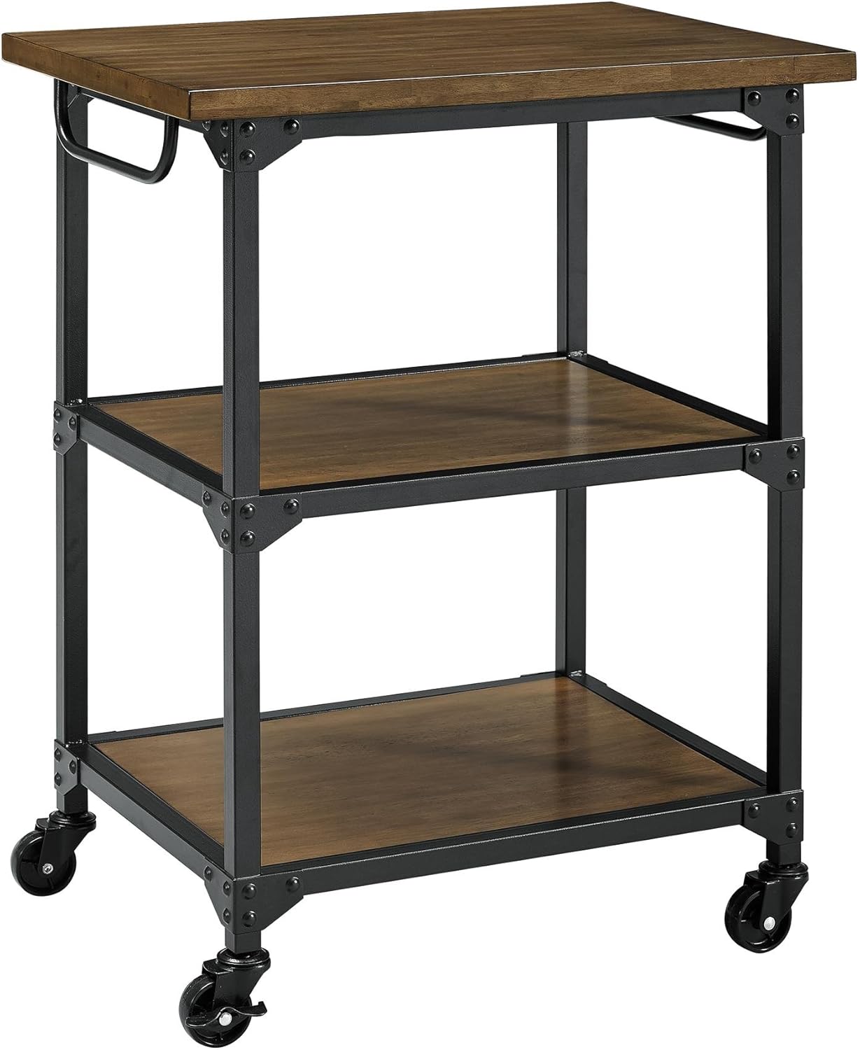 Dorel Living Nellie Multifunction Cart, Rustic Antique Oak/Black