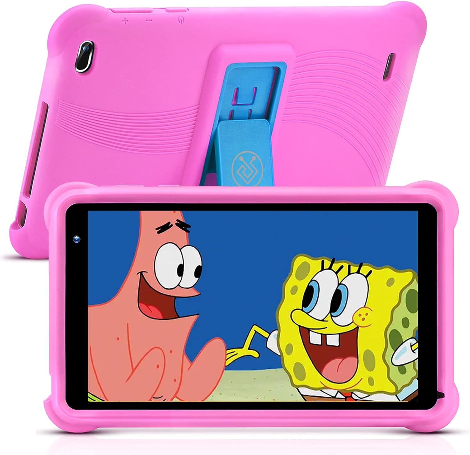 qunyiCO 7 inch Kids Tablet 32GB Android 10.0 WiFi Camera Bluetooth 2GB RAM Eye Protection HD IPS Touch Screen 1024x600 Kid-Proof Case Parental Control Learning Apps on Google Certified Playstore Pink Pack of 2
