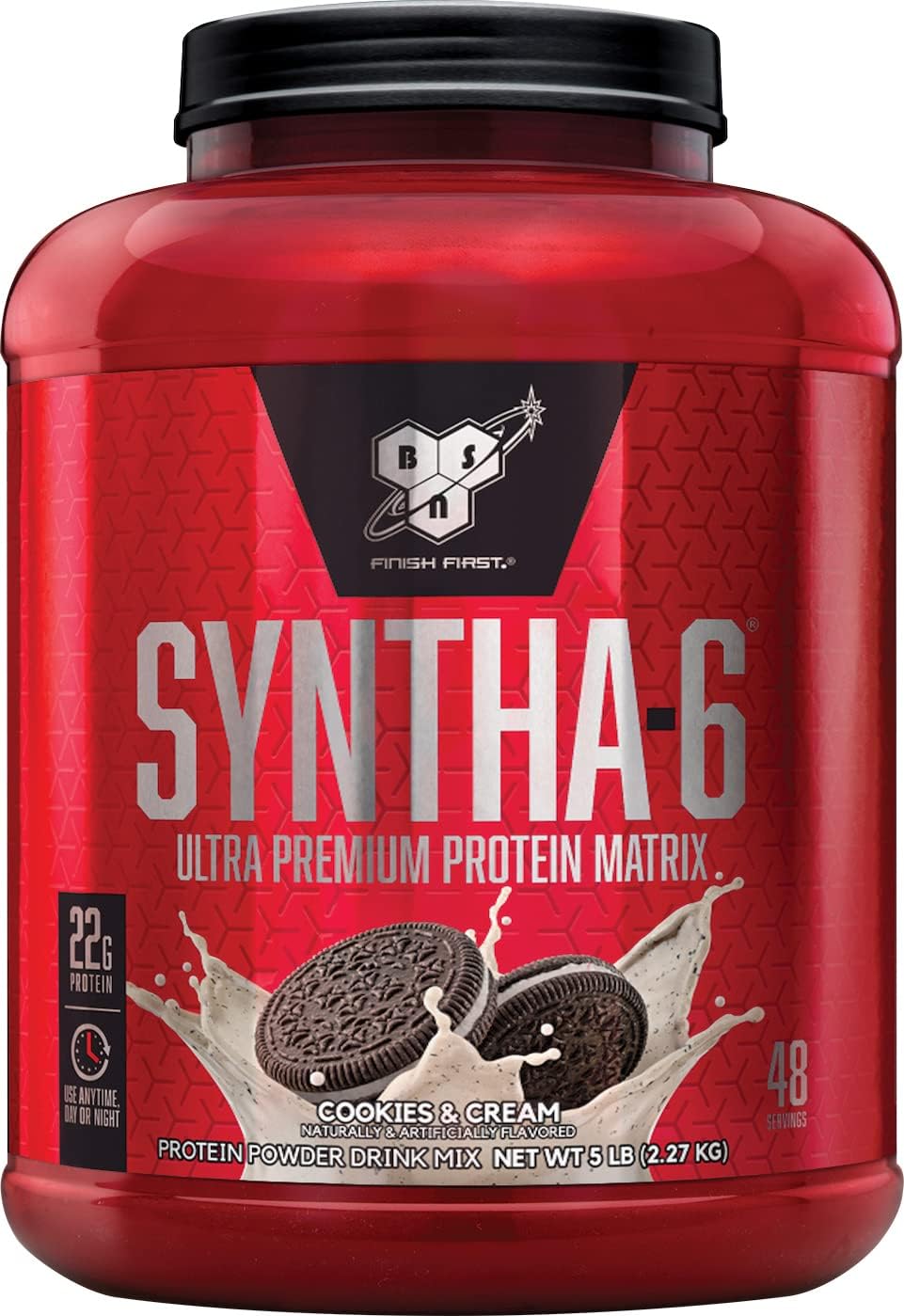 BSN SYNTHA-6 Whey Protein Powder, Micellar Casein, Milk Protein Isolate Powder, Cookies and Cream, 48 Servings (Package May Vary) Pack of 2