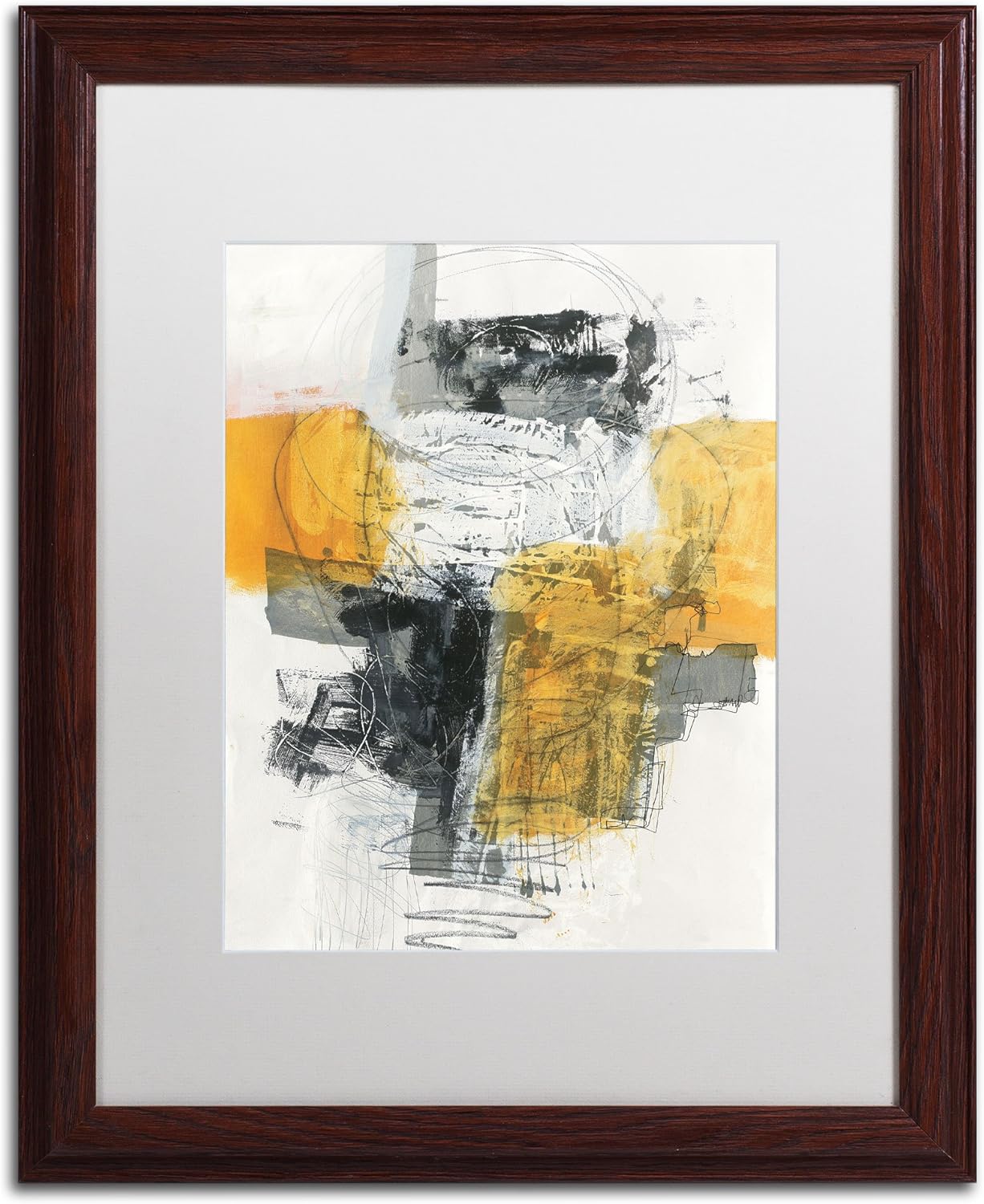 Action I Artwork by Jane Davies Wood Frame, 16 by 20-Inch, White Matte Pack of 2