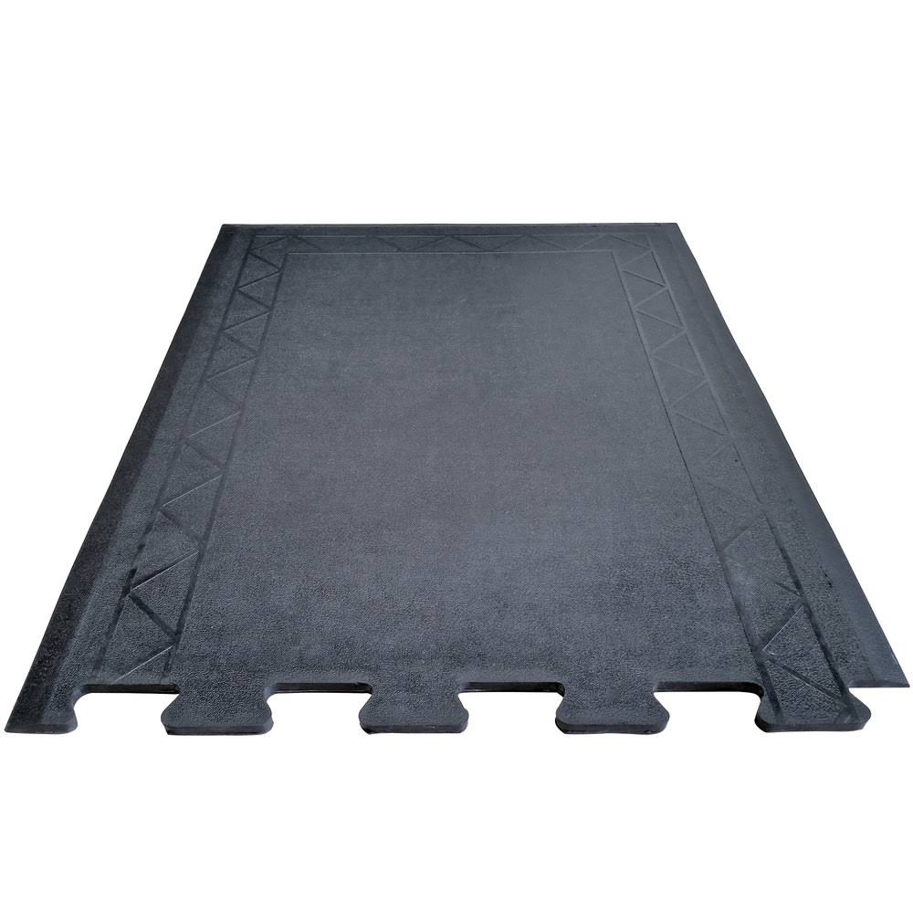 Cactus Mat 2500-RE28 Comfort Zone 2& 4x22 x 3& Black Interlocking End Anti-Fatigue Mat - 1/2x22 Thick