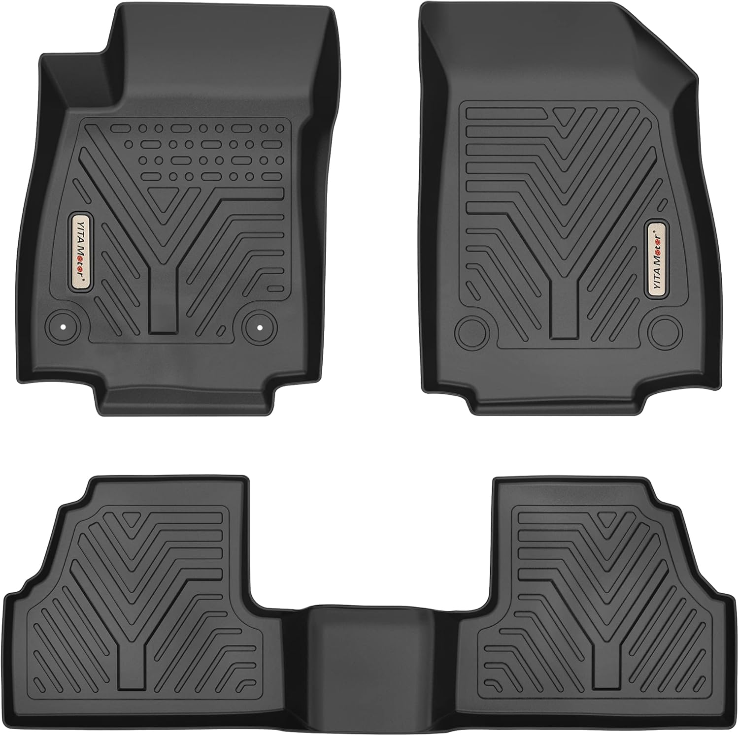 YITAMOTOR Floor Mats Compatible with 2014-2022 Chevrolet Trax / 2013-2022 Buick Encore, Custom Fit Black TPE Floor Liners 1st & 2nd Row All-Weather Protection
