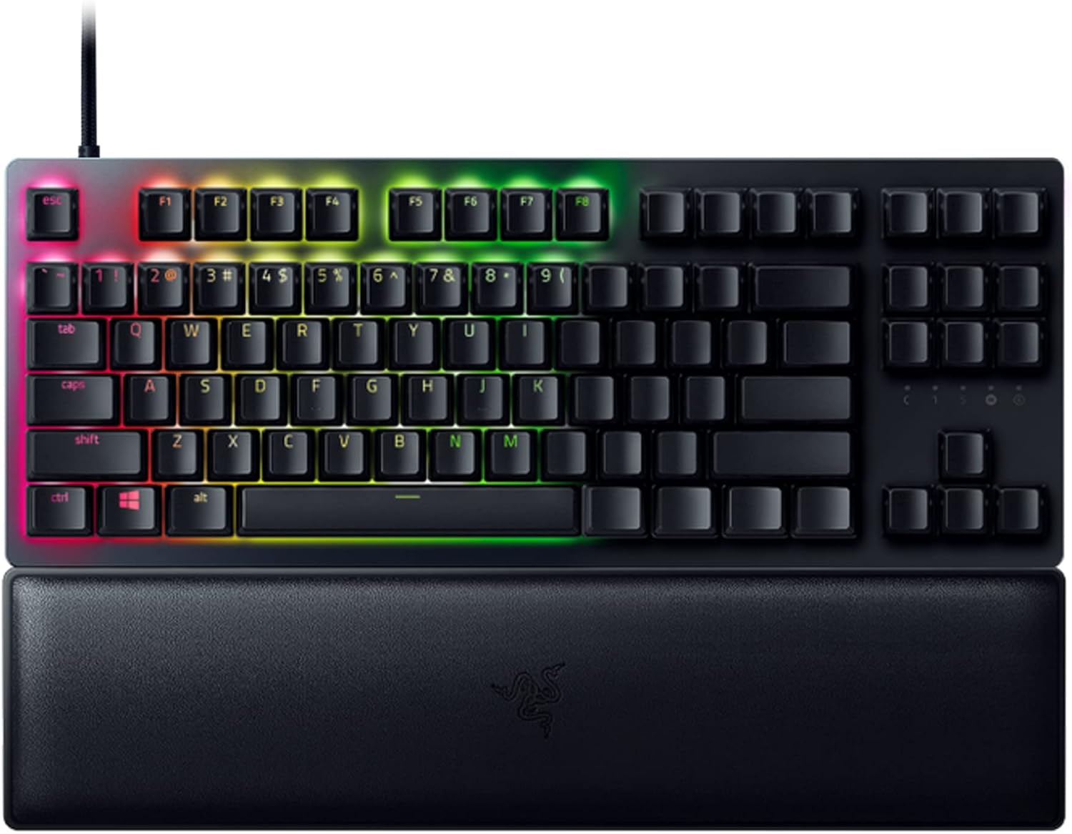 Razer Huntsman V2 TKL Tenkeyless Gaming Keyboard: Fastest Linear Optical Switches Gen2 w/Sound Dampeners & 8000Hz Polling Rate - Detachable TypeC Cable - Doubleshot PBT Keycaps - Ergonomic Wrist Rest