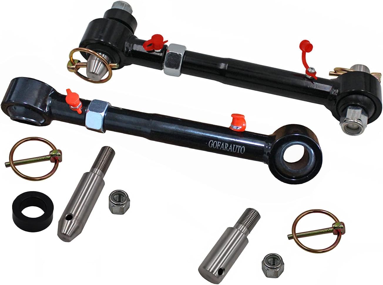 GOFARAUTO Front Swaybar Quicker Disconnect System Adjustable Replace for JKS #2034 compatible with Wrangler JK JKU (2007-2018),With 2.5