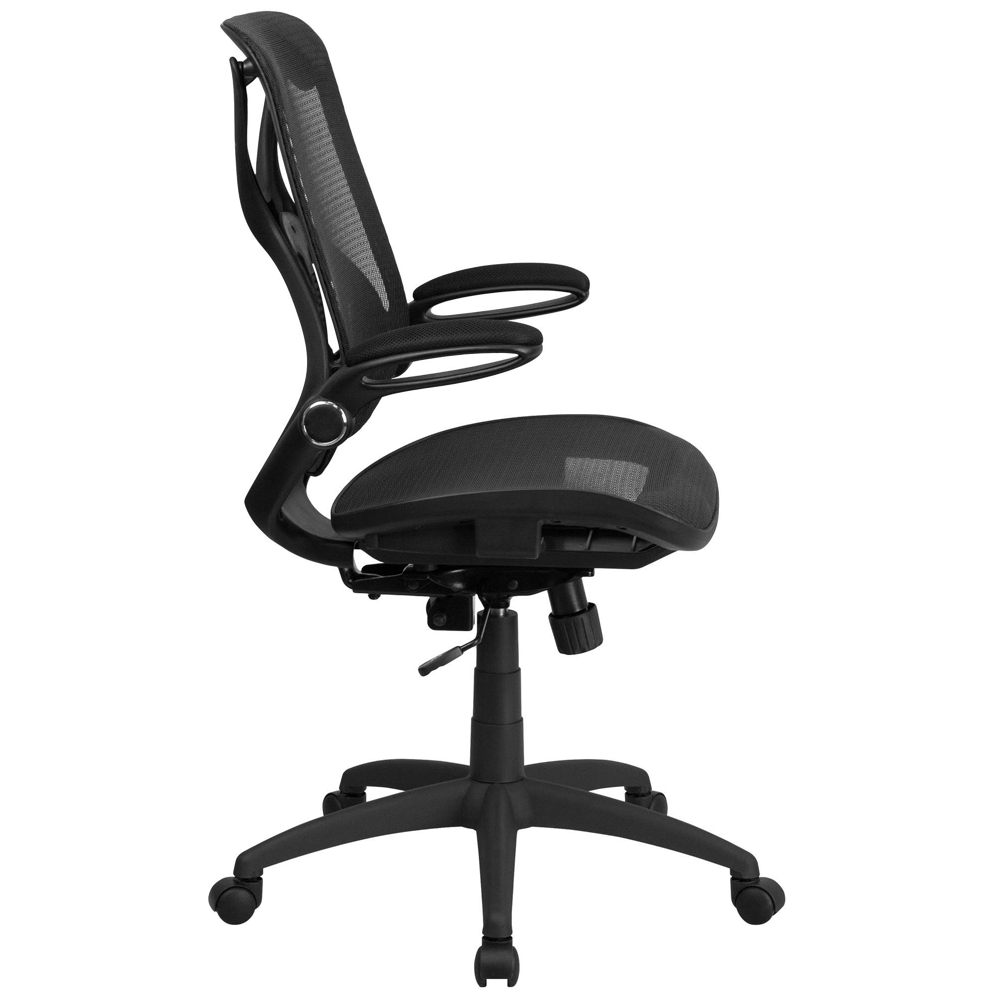 3.5' Black Mesh Transparent High Back Swivel Office Chair with Adjustable Lumbar