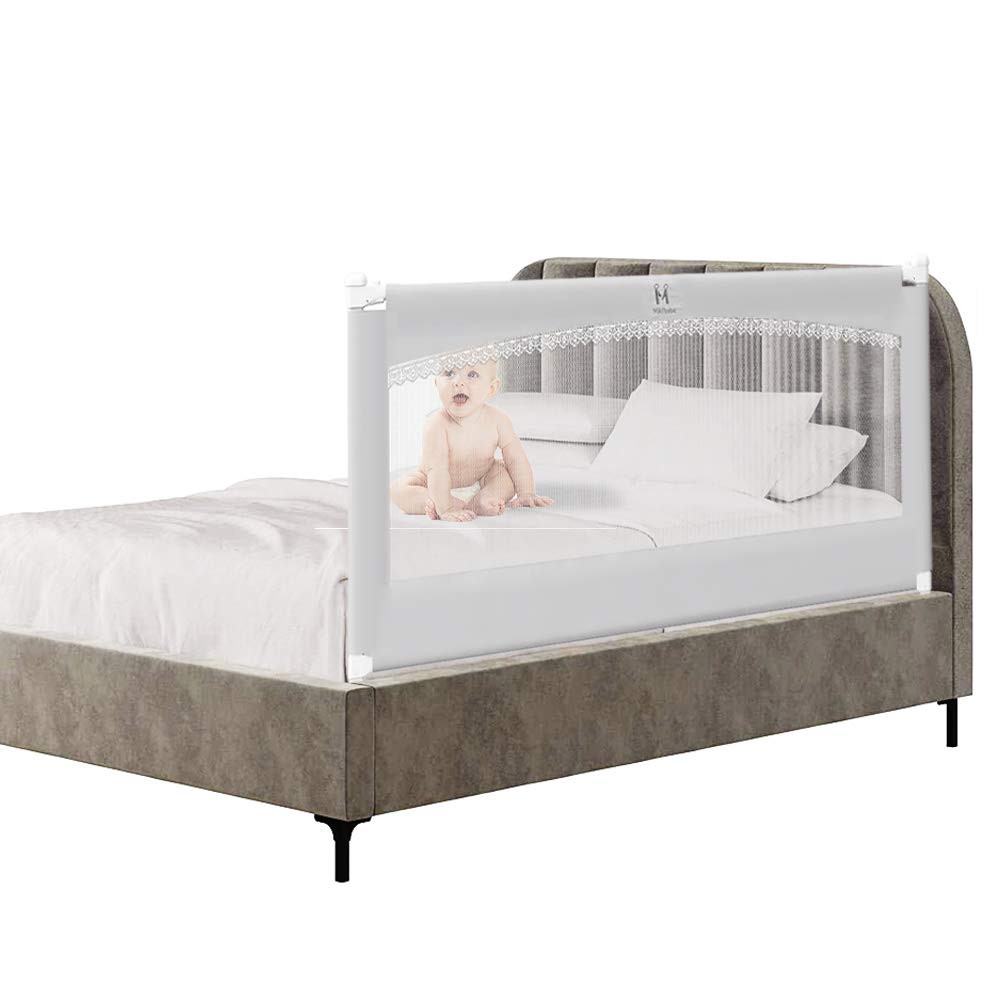 MAYbabe Bed Rail. Baby Bed Rail. Extra Long and Tall Kids Bed Rail Guard -Bed Guard Rails for King&Queen 80 inches Long(Gray-1 Pack)