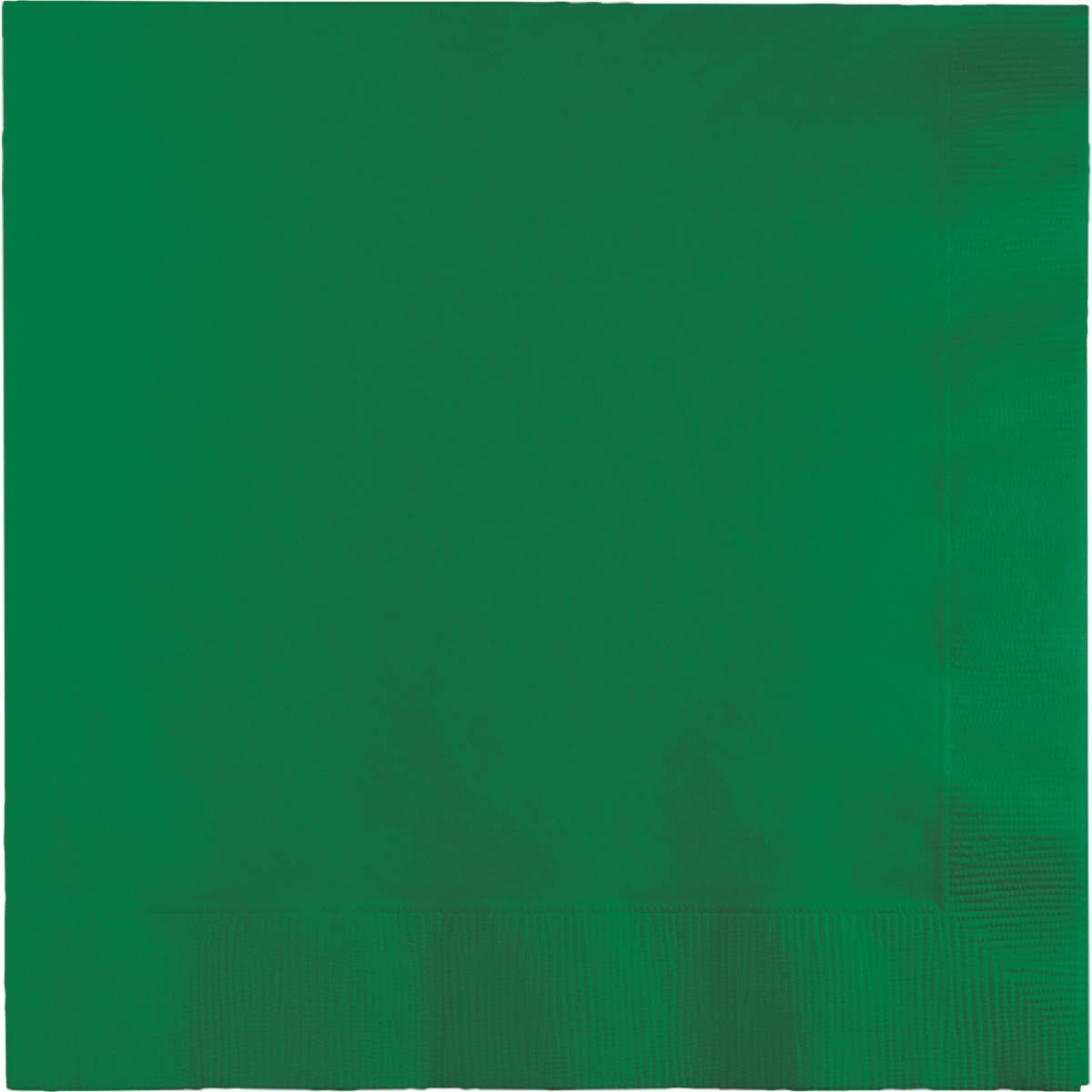 Club Pack of 600 Premium 2 Ply Emerald Green Disposable Beverage Napkins 4.5x22