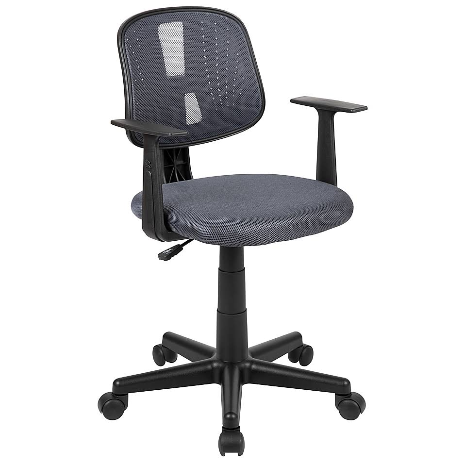 Flash Furniture Mid-Back Mesh Pivoting Office Chair with Armrests in Grey
