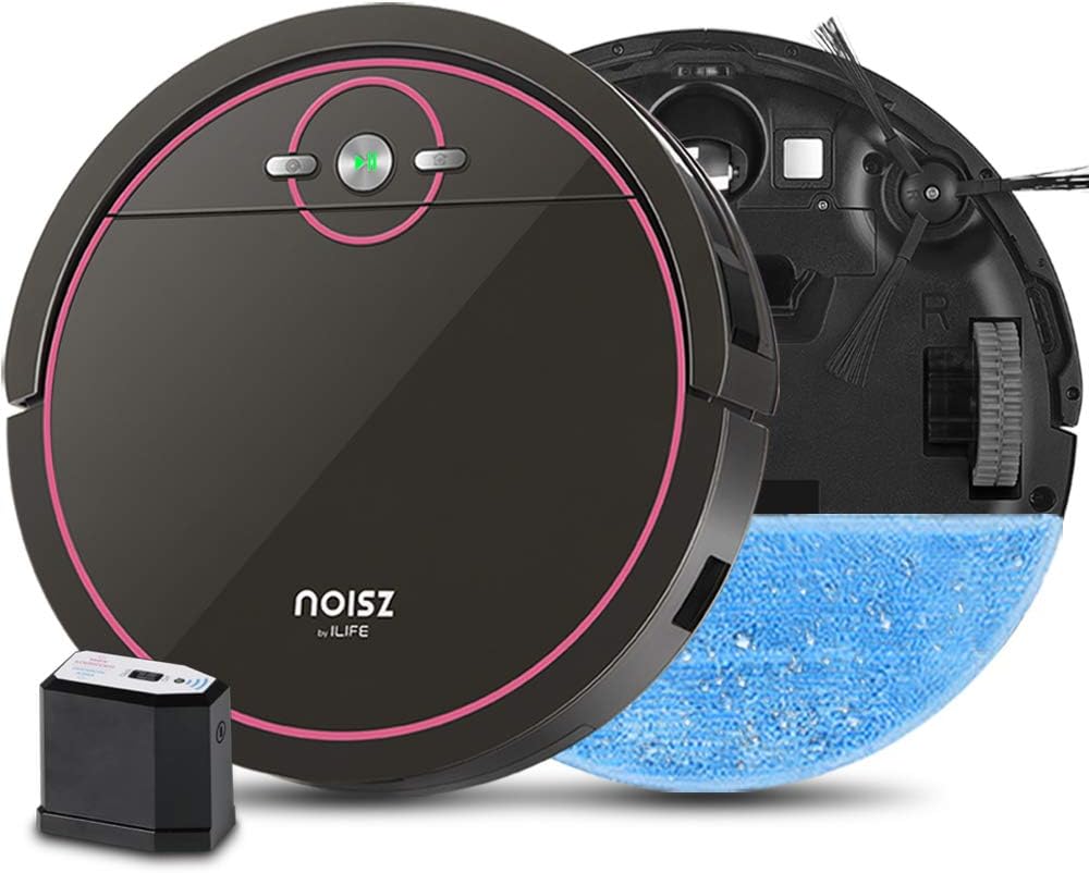 NOISZ by ILIFE S5 Robot Vacuum Cleaner, ElectroWall, Tangle-Free Suction Port, Quiet, Automatic Self-Charging Ideal for Pet Care, Hard Floor and Low Pile Carpet, Black