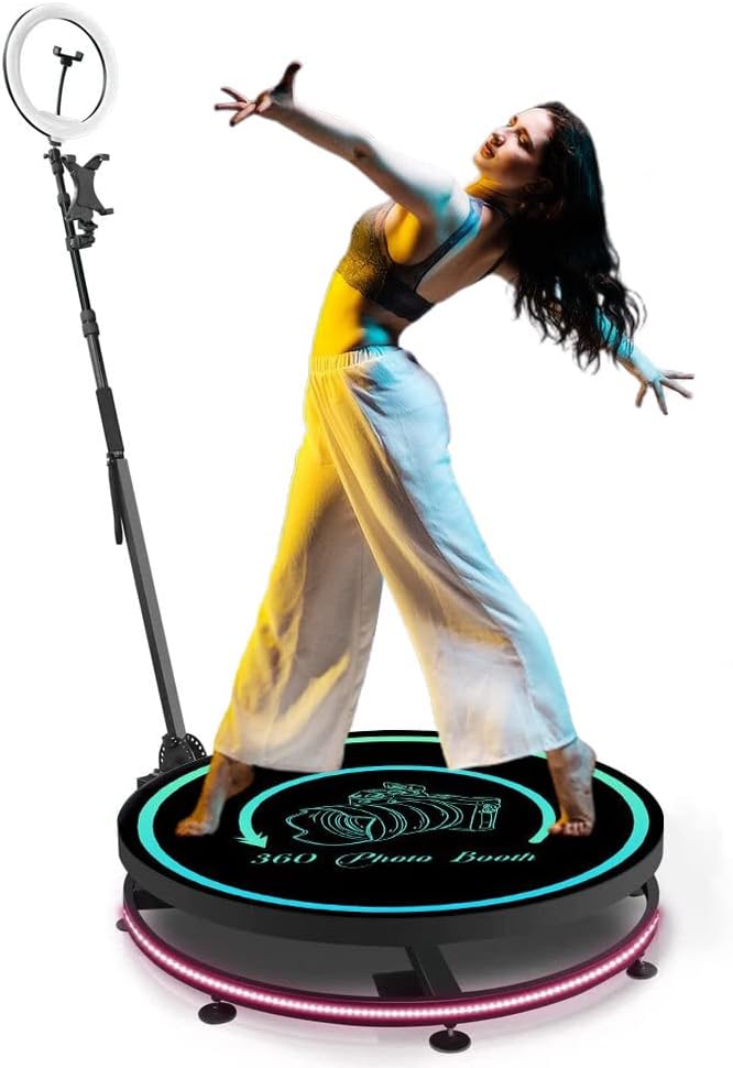 Upgrade 360 Photo Booth Machine for Parties, 360 Photo Booth for Parties,360 Camera Booth Automatic Slow Motion 360 Spin Photo Booth for Cheristmas Wedding (26.8&rdquo;)