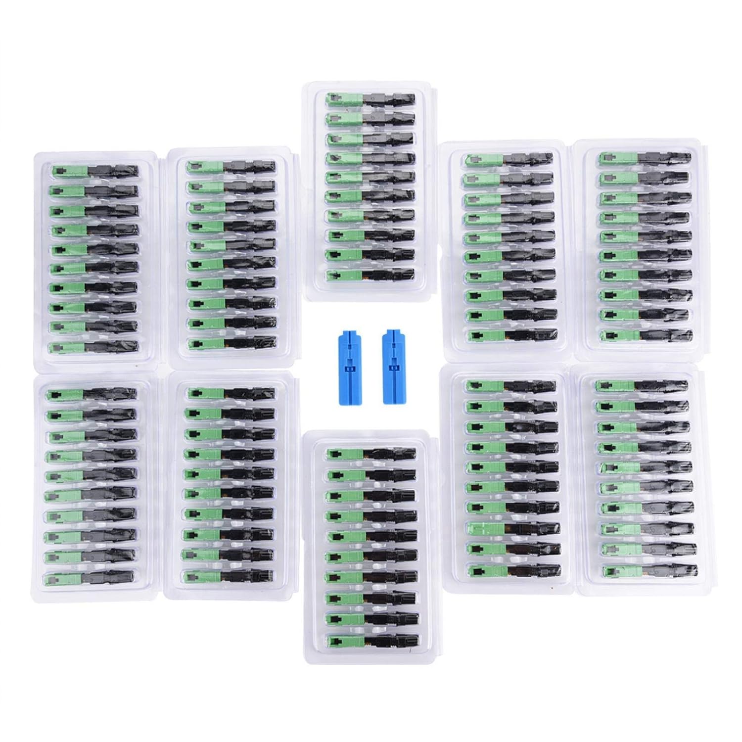 100PCS SC/APC Quick Fast Optic Fiber Connector Adapter Fast Embedded Fiber Connector Connecting Adapter for FTTH etc Pack of 2