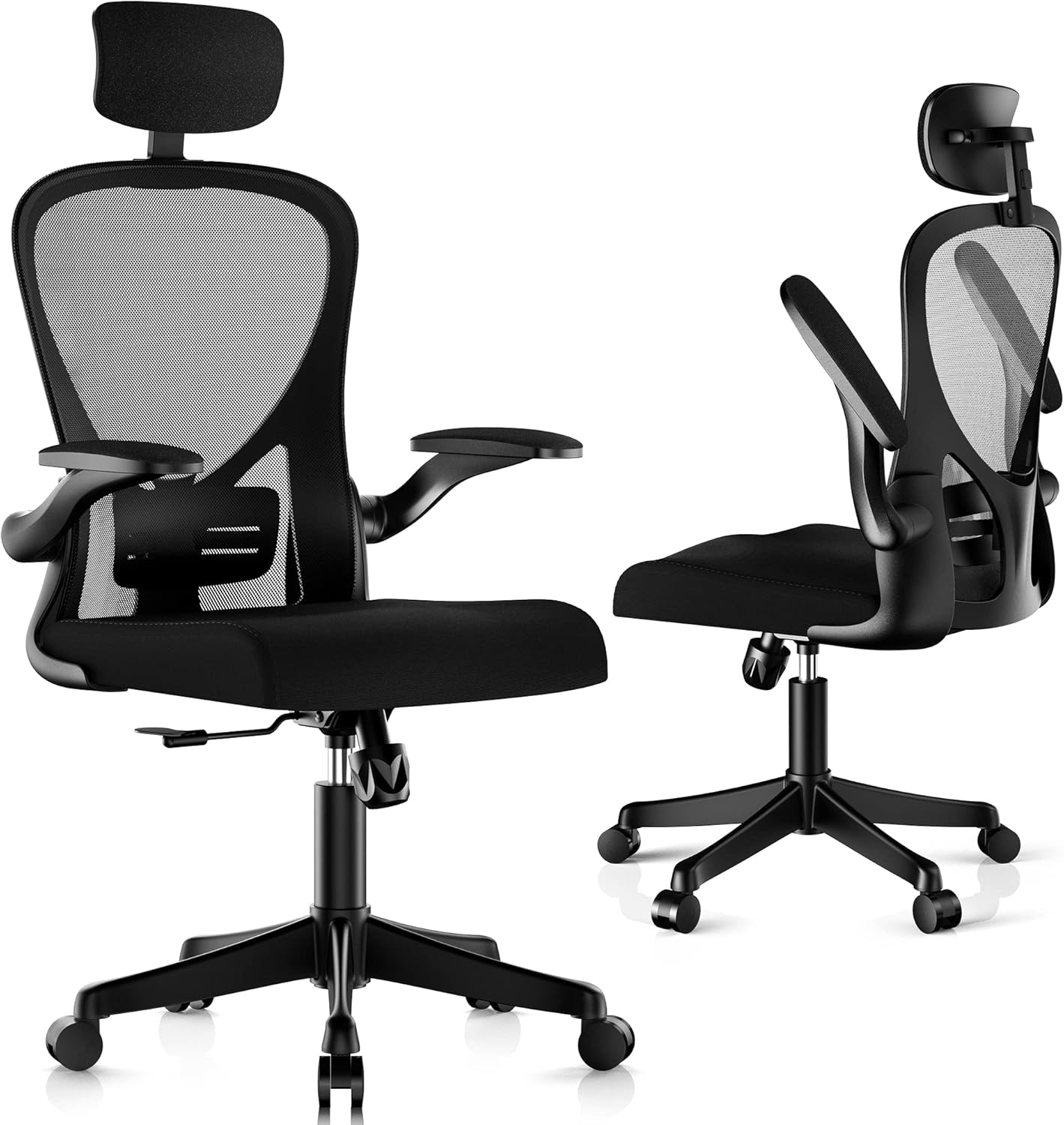 OMUSA-PDI Ergonomic Office Chair, Mesh Computer Chair with Lumbar Support, Rolling Desk Chair with Adjustable Armrest, High Back Home Office Chair