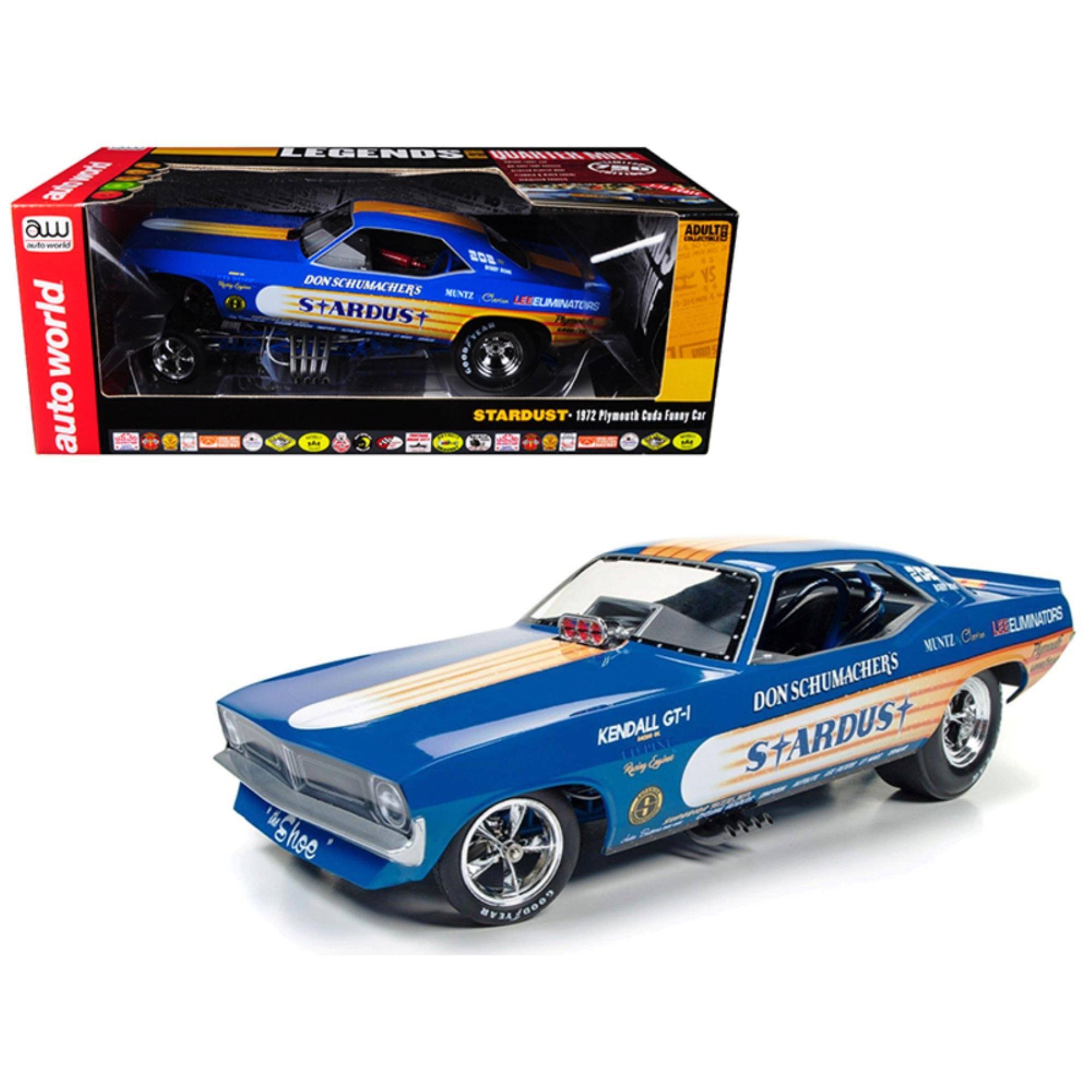 Don Schumacher&s 1972 Plymouth Cuda Stardust (Bobby Rowe) Funny Car Limited Edition to 750pcs 1/18 Model Car Autoworld
