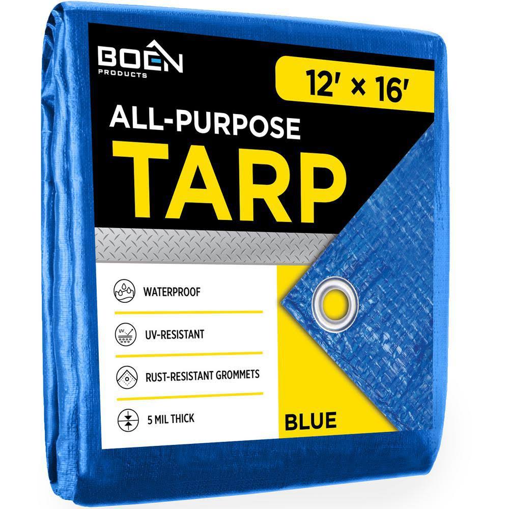 Boen 12 ft. x 16 ft. All Purpose Blue Tarp (12-Pack)