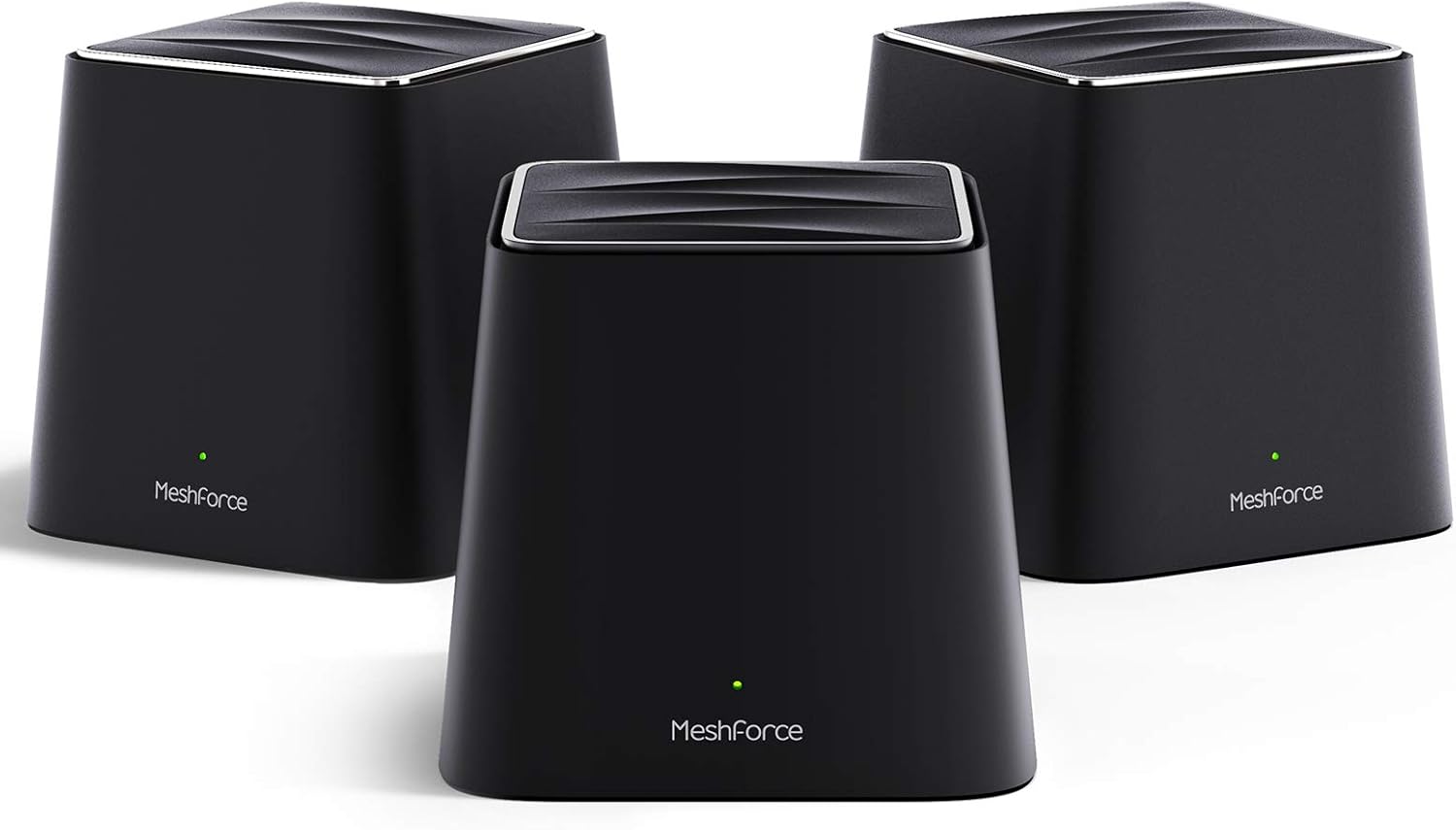 Meshforce M3s Mesh WiFi System (Midnight Black), Mesh Router for Wireless Internet Coverage, Replaces WiFi Router and Extender, Covers 6+ Bedrooms and 60+ Devices (3-Pack) (3-Pack)