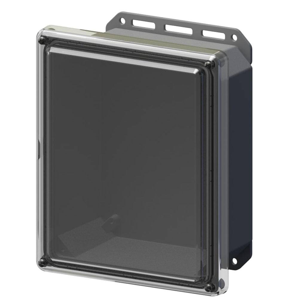 SERPAC 11.8 in. L x 10 in. W x 5.5 in. H Polycarbonate Clear Screw Top Cabinet Enclosure with Gray Bottom