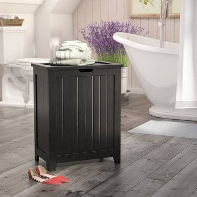 Laurel Foundry Modern Farmhouse Contemporary Cabinet Laundry Hamper Color: Black