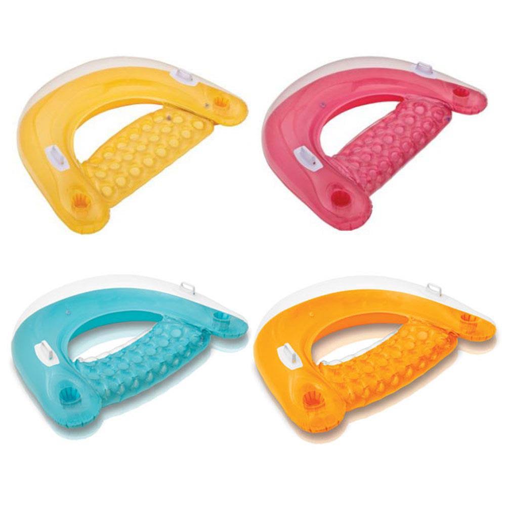 Intex Sit &n Float Inflatable Colorful Floating Loungers, 4 Pack (Colors Vary)