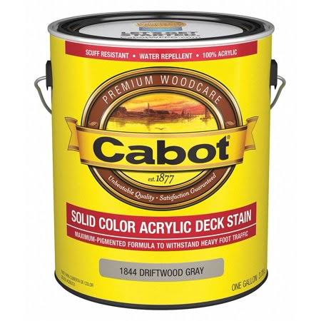 Cabot Stain Low Luster Solid Acrylic Stain for Concrete, Wood, Driftwood Gray, 1 Gal - 140.0001844.007