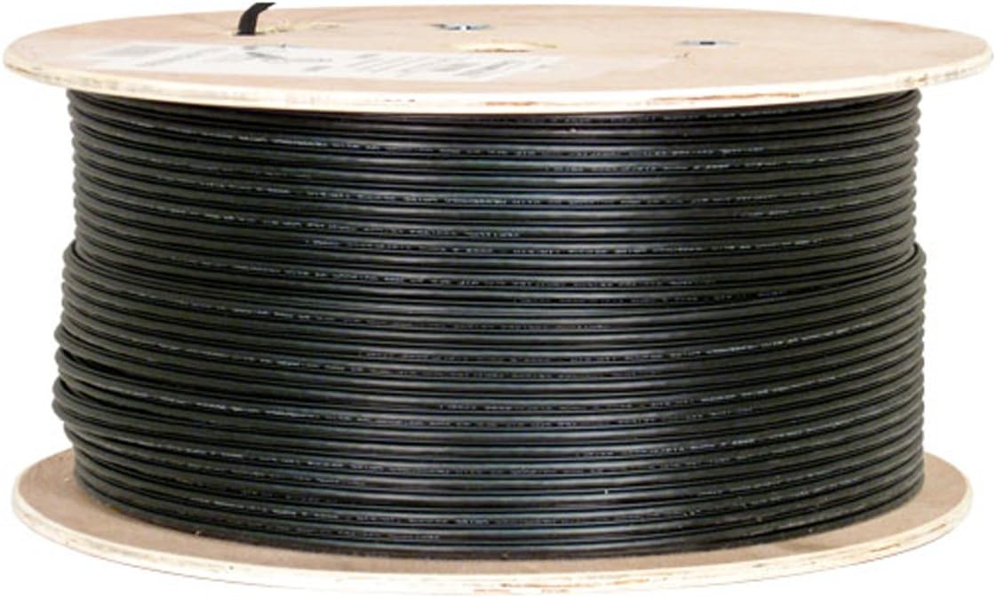 Vertical Cable Cat6, Overall Shielded, UV Jacket, Outdoor, CMX, Messenger, 1000ft, Black, Bulk Ethernet Cable, Wooden Spool