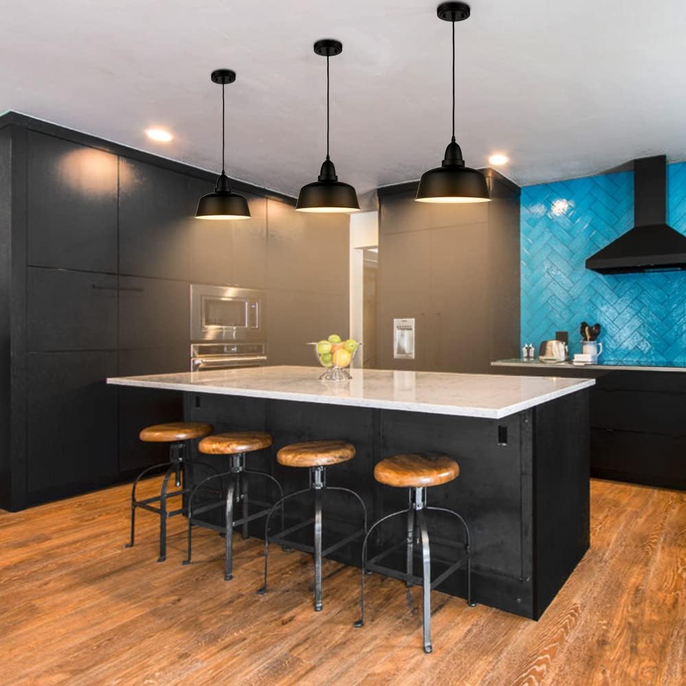 Matte Black Pendant Light 3 Pack Industrial Pendant Lighting for Kitchen Island&hellip;