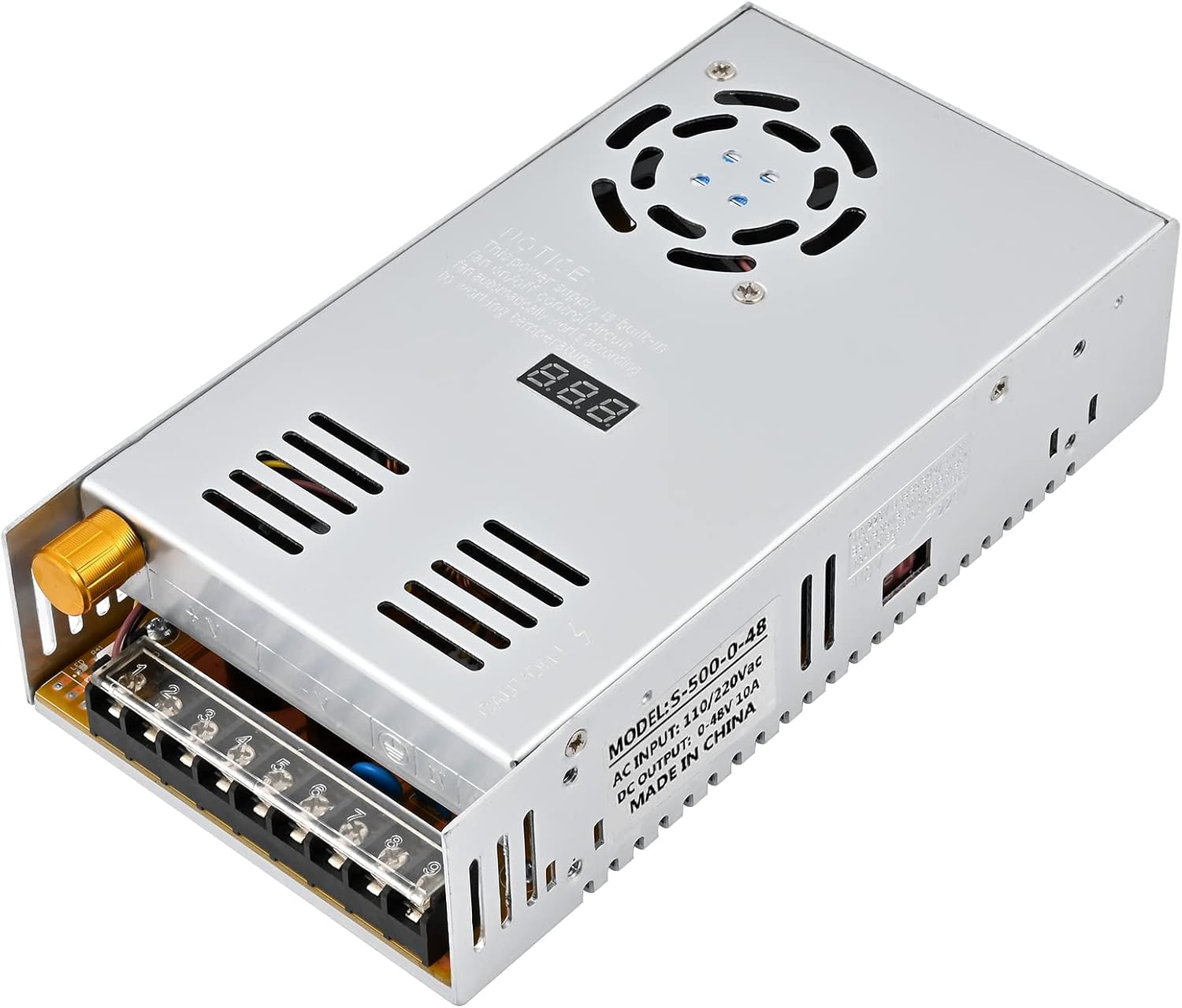 Adjustable Voltage dc Power Supply 500W DC Output 0-48V Adjustable, AC 110V-220V Switching Power Supply Digital Display