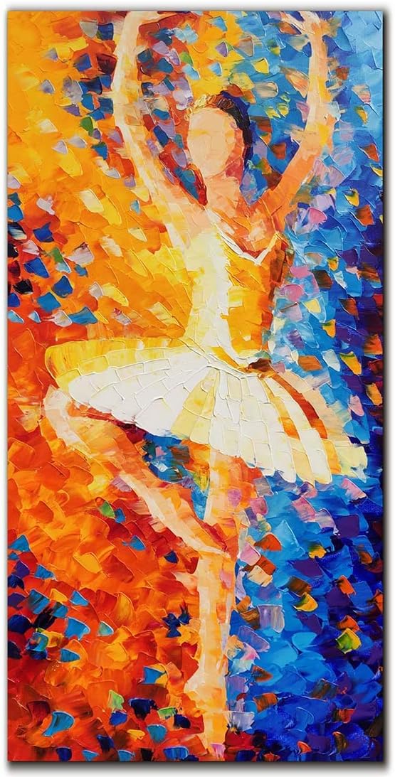 Yika Art Paintings,24x48 Inch Paintings 3D Hand-Painted On Canvas Acrylic Abstract Artwork Wall Decoration for Living Room Bedroom Hallway Office - Sea Level at Sunset Pack of 2