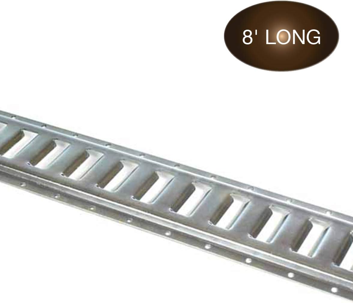 Three 8-ft E Track Tie-Down Rails, Powder-Coated Steel ETrack TieDowns | Horizontal 8' E-Tracks, Pack of 3 Bolt-On Tie Down Rails for Cargo on Pickups, Trucks, Trailers, Vans