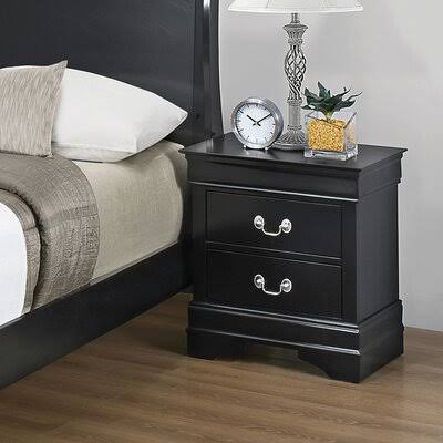 Meinhardt 2 Drawer Nightstand Canora Grey Color: Black