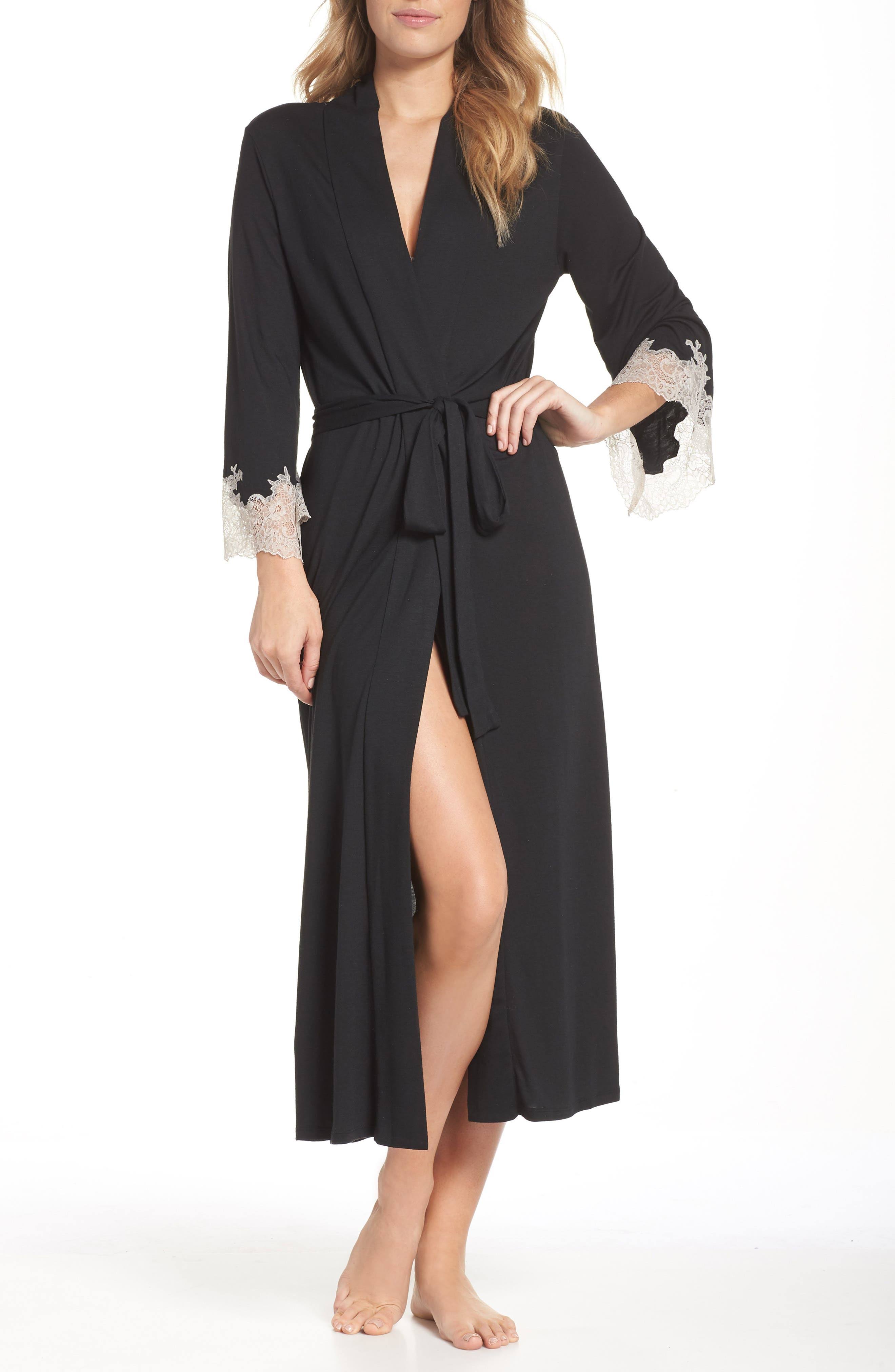 Natori Luxe Shangri-La Robe Black