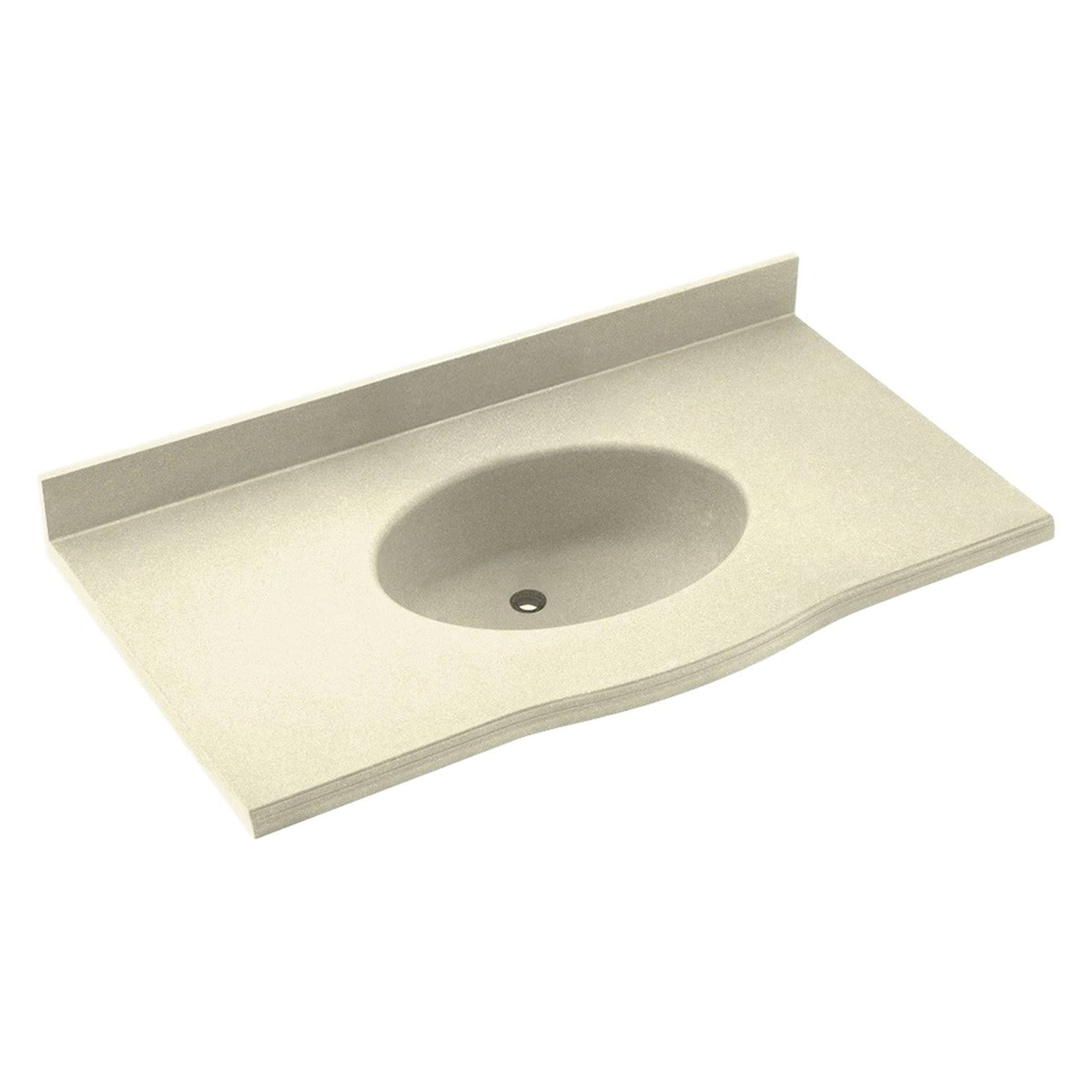 Swanstone 43W x 22.5D in. Europa Solid Surface Vanity Top - Bone