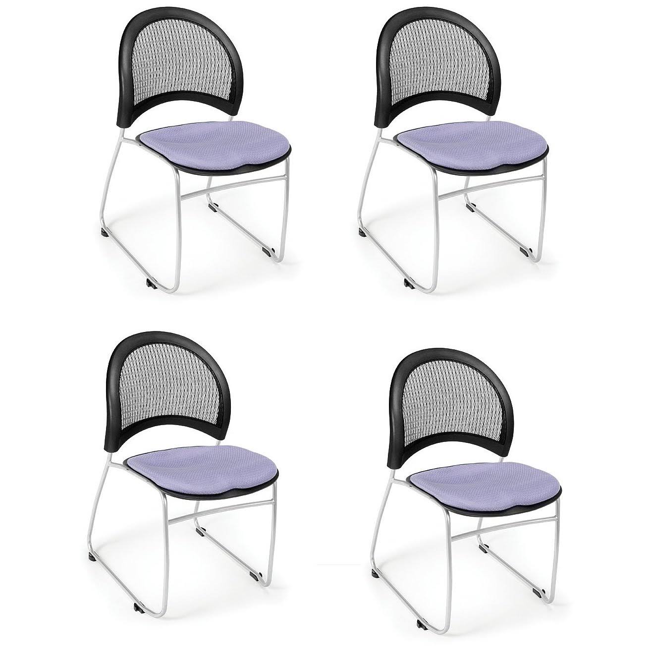 OFM Moon Series Model 335 Fabric Stack Chair, Lavender - 4 pack