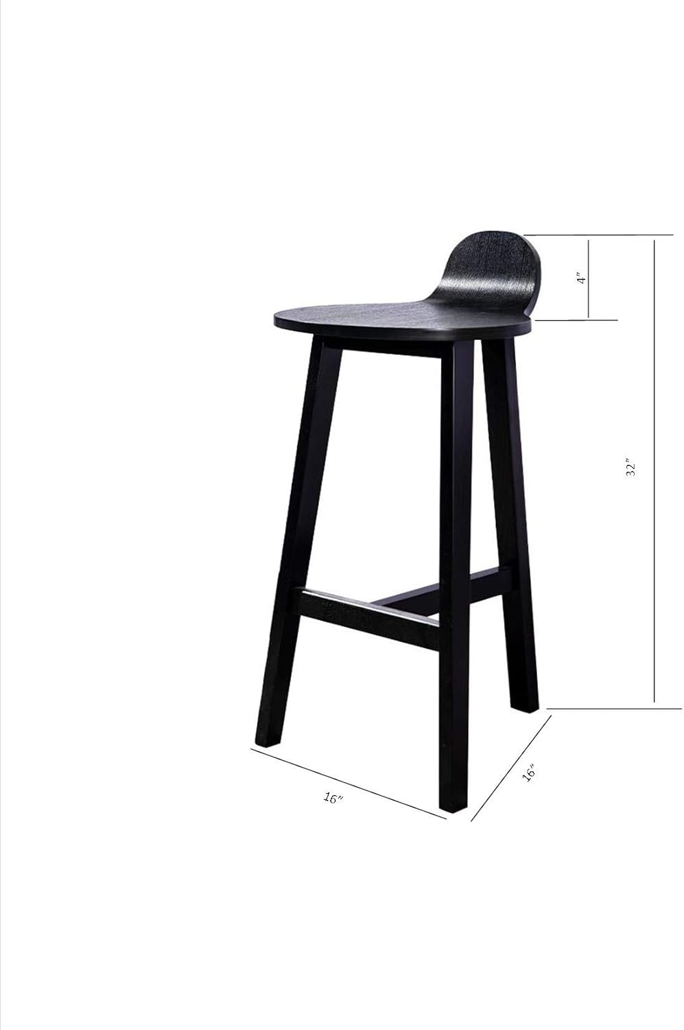 Proman Products Carpenter Joe Bar Stool, Black