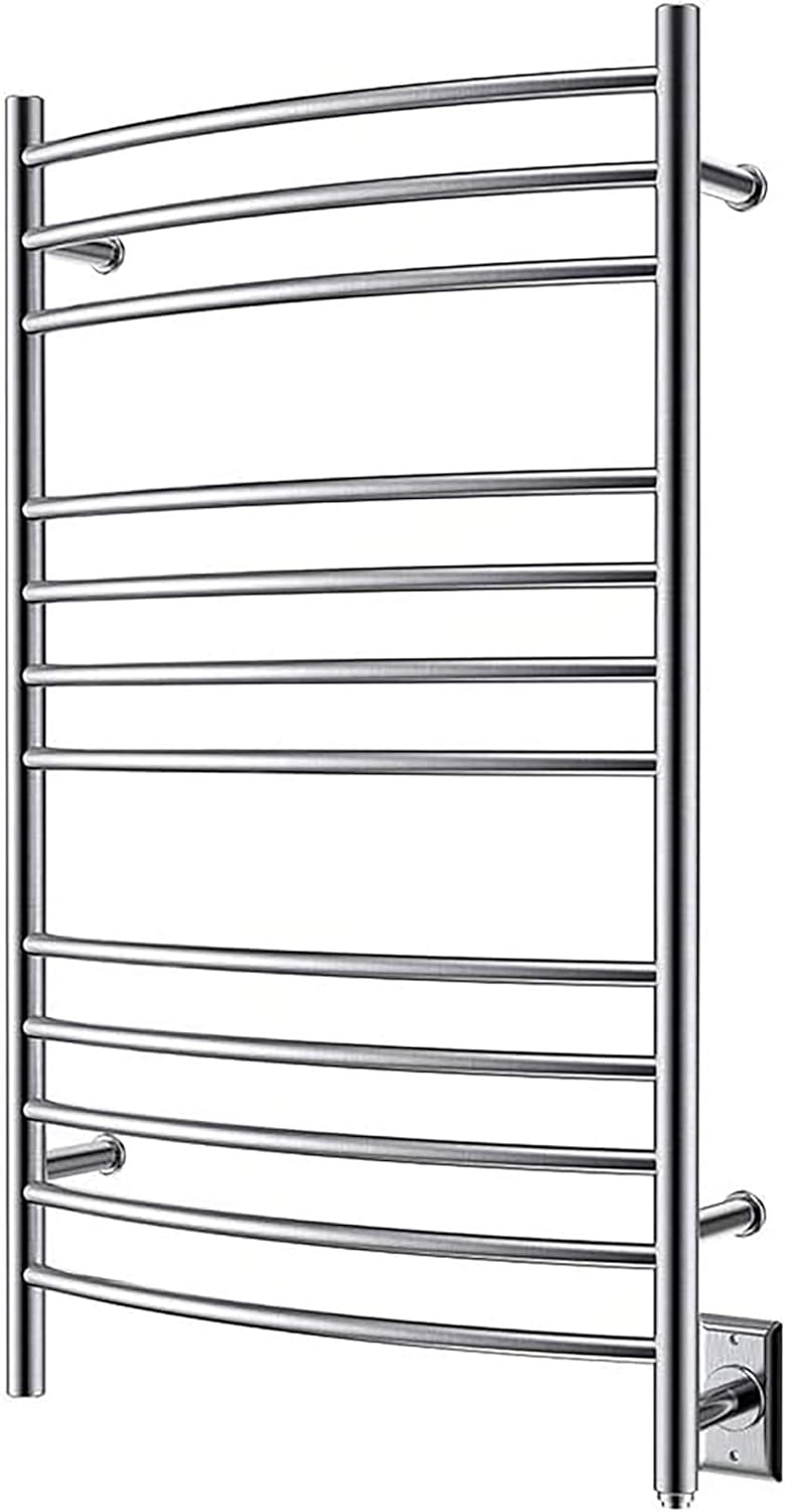 HEATGENE Towel Warmer Wall Mount Electric Plug-in/Hardwired Heated Towel Rack Brushed