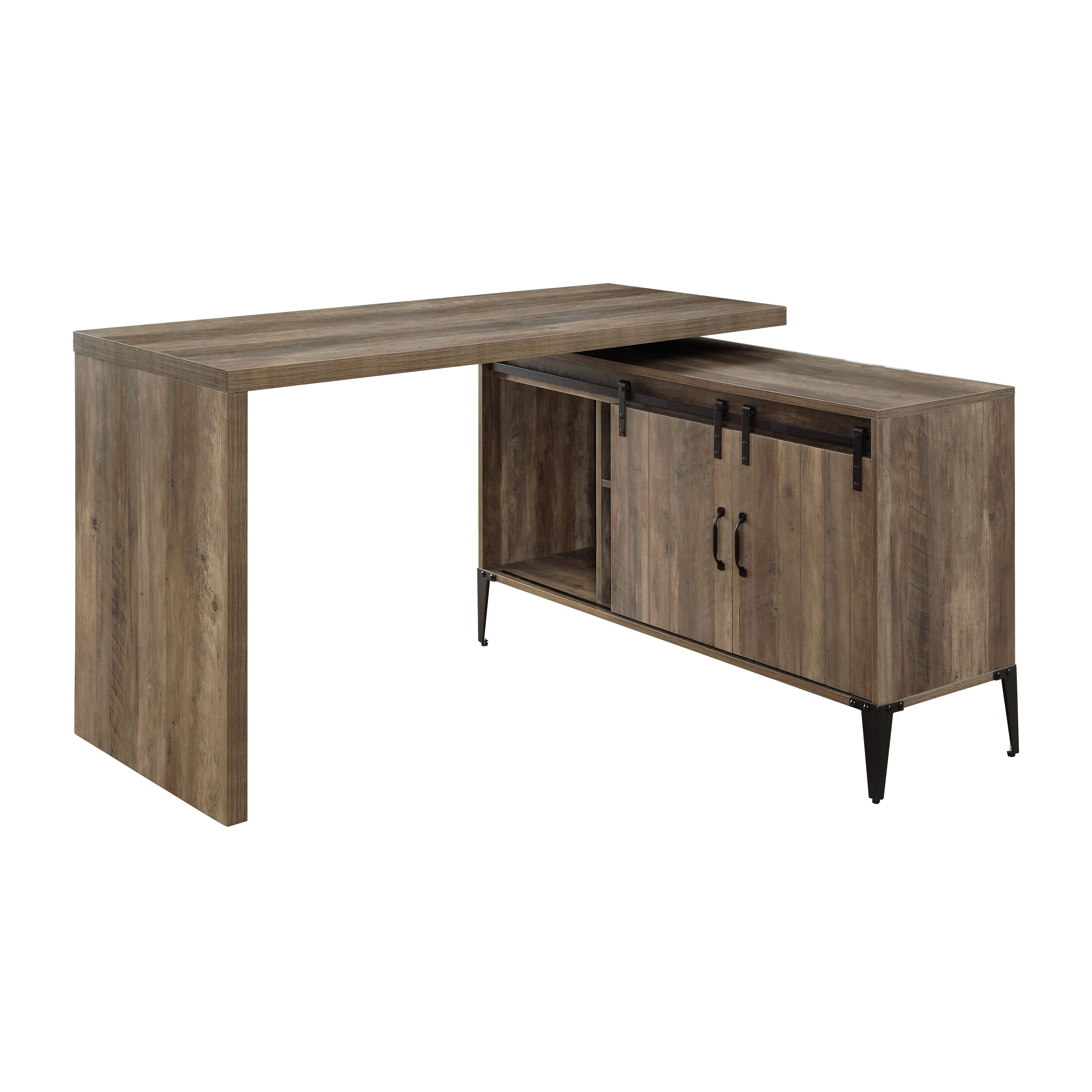 Acme Zakwani Writing Desk, Rustic Oak u0026 Black Finish OF00006