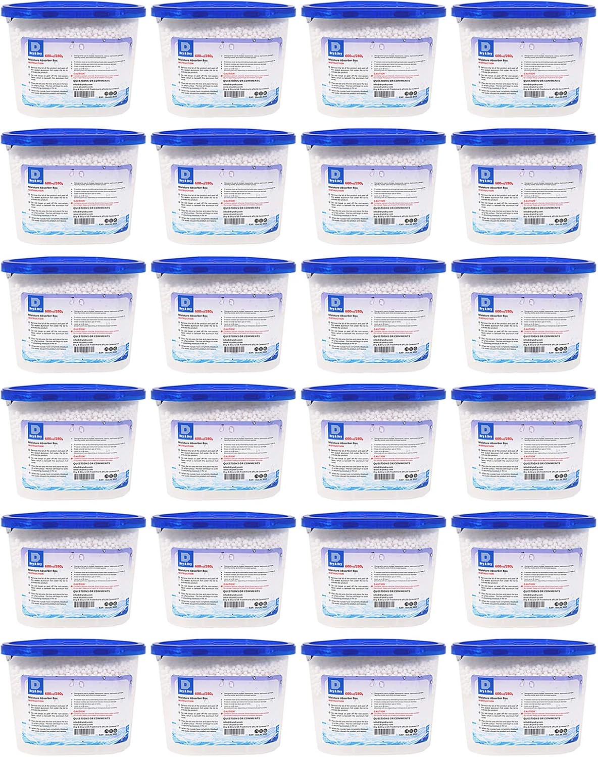 Dry & Dry [24 Packs [Net 10 Oz/Pack] Premium Moisture Absorbers to Control Excess Moisture for Basements, Closets, Bathrooms, Laundry Rooms. Moisture Absorbers, Dehumidifiers Pack of 2