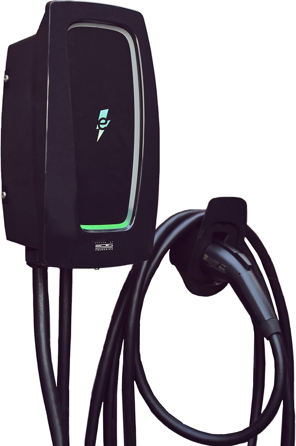 Electrify America Electric Vehicle (EV) Charger, Level 2, WiFi Enabled, 16 to 40 Amp, 240V, UL Listed, Energy Star, Indoor/Outdoor, 24-Foot Cable, NEMA Plug, Remote Access, App Control