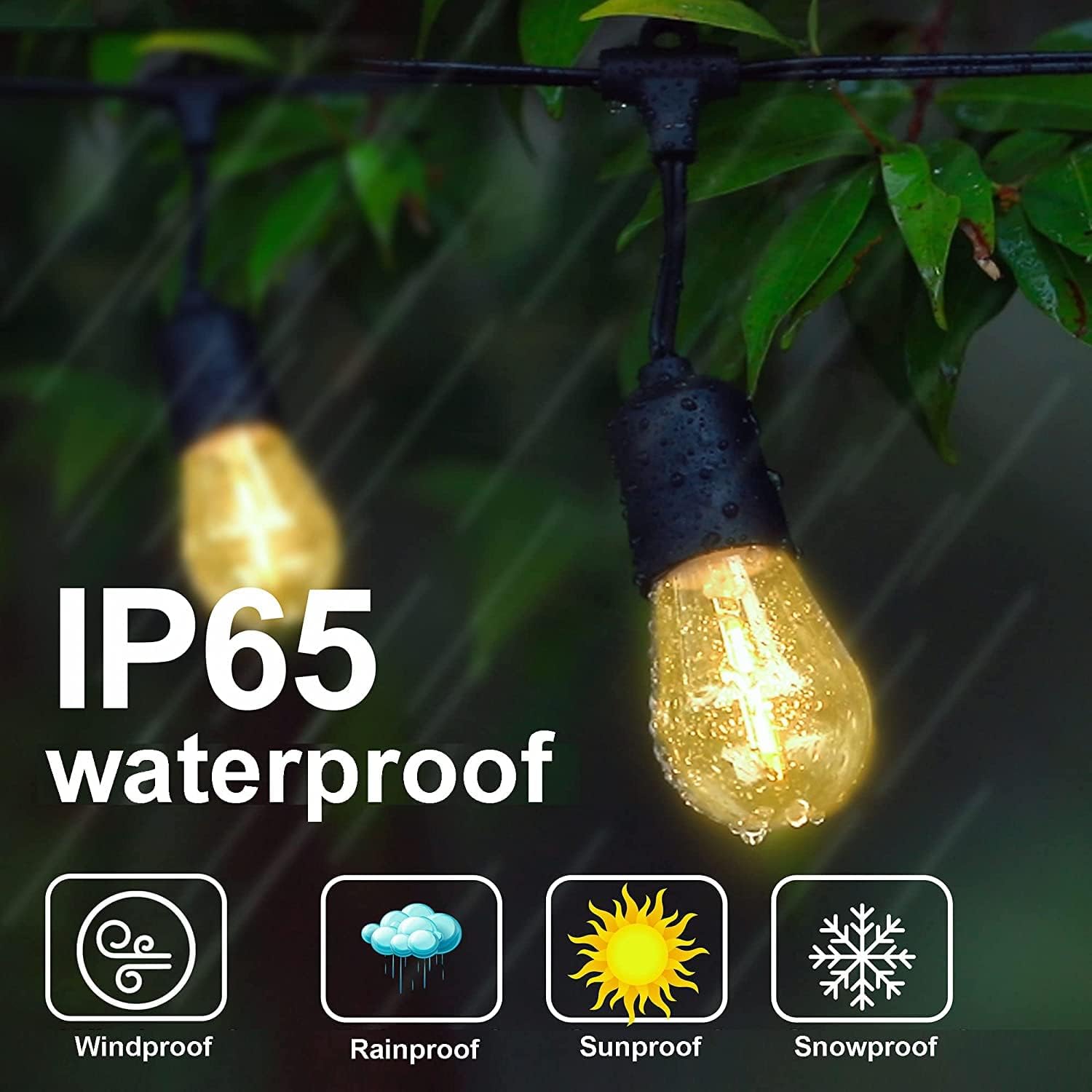 Solar Powered 56FT Waterproof LED Outdoor String Lights with Remote Control, 15 x Shatterproof LED Light Bulbs for Backyard Garden Patio Pergola Gazebo Bistro Bedroom Party