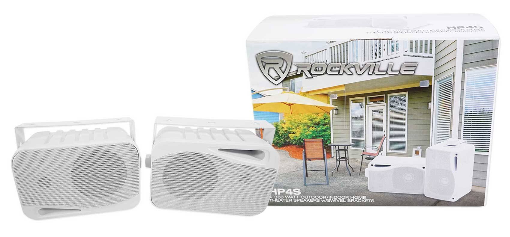 (8) Rockville HP4S 4x22 Marine Box Speakers with Swivel Bracket for Boats