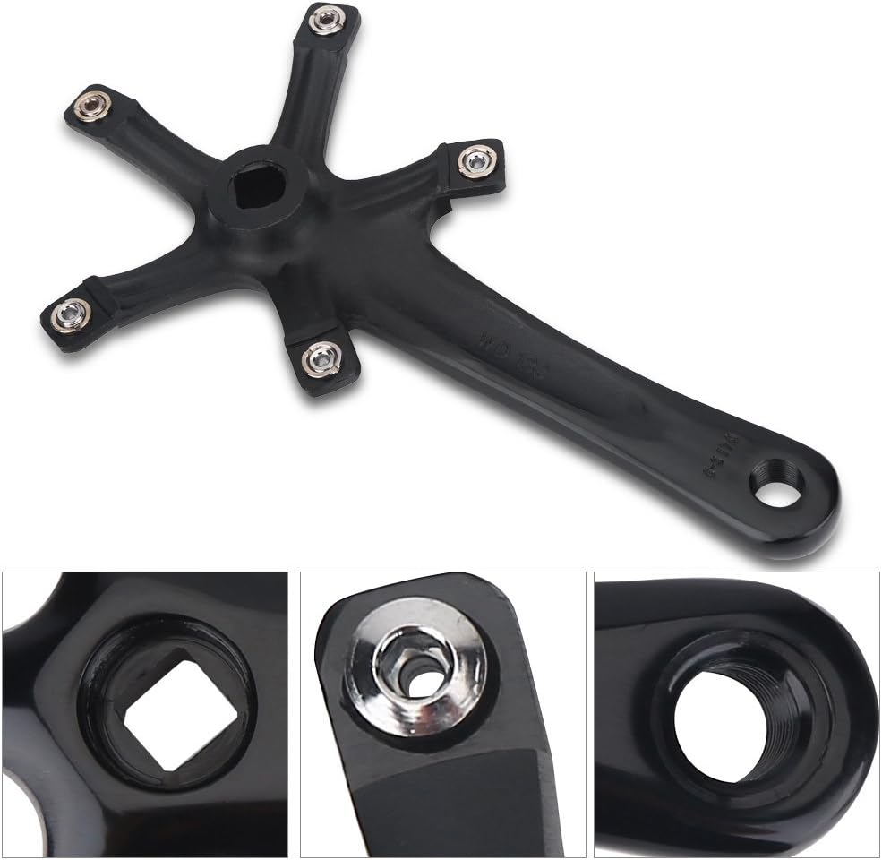 Dioche Bike Crankset, Bike Crank Arm Set, Aluminium Alloy Bike Single Speed Crankset, Left and Right Crank Arms Repair Parts for Mountain Bike, Road Bike (1 Pair). Pack of 2